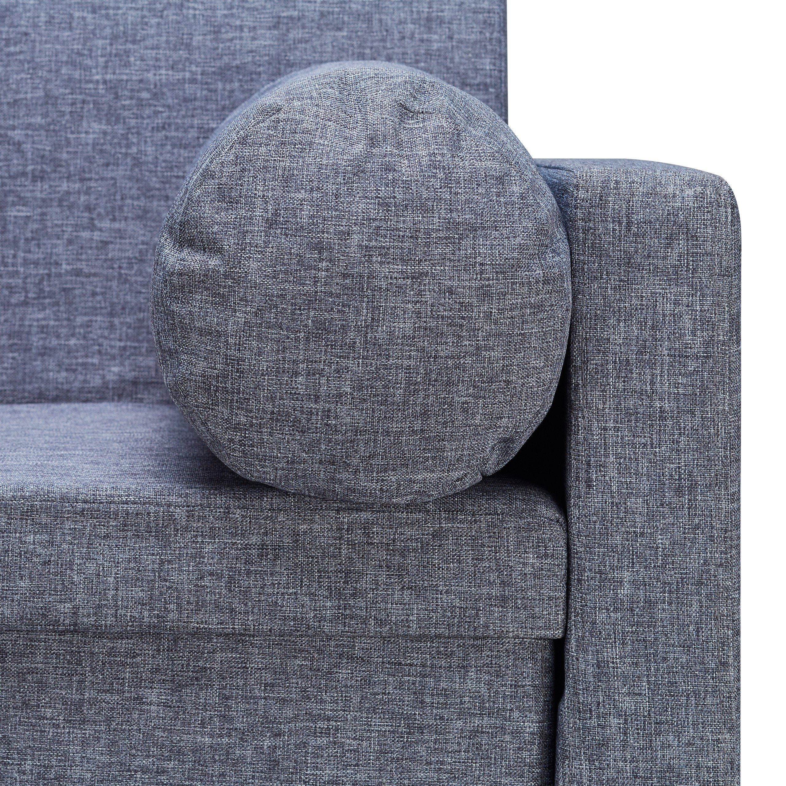 relaxdays Sitzbank Lehne mit Kisse, Dunkelgrau