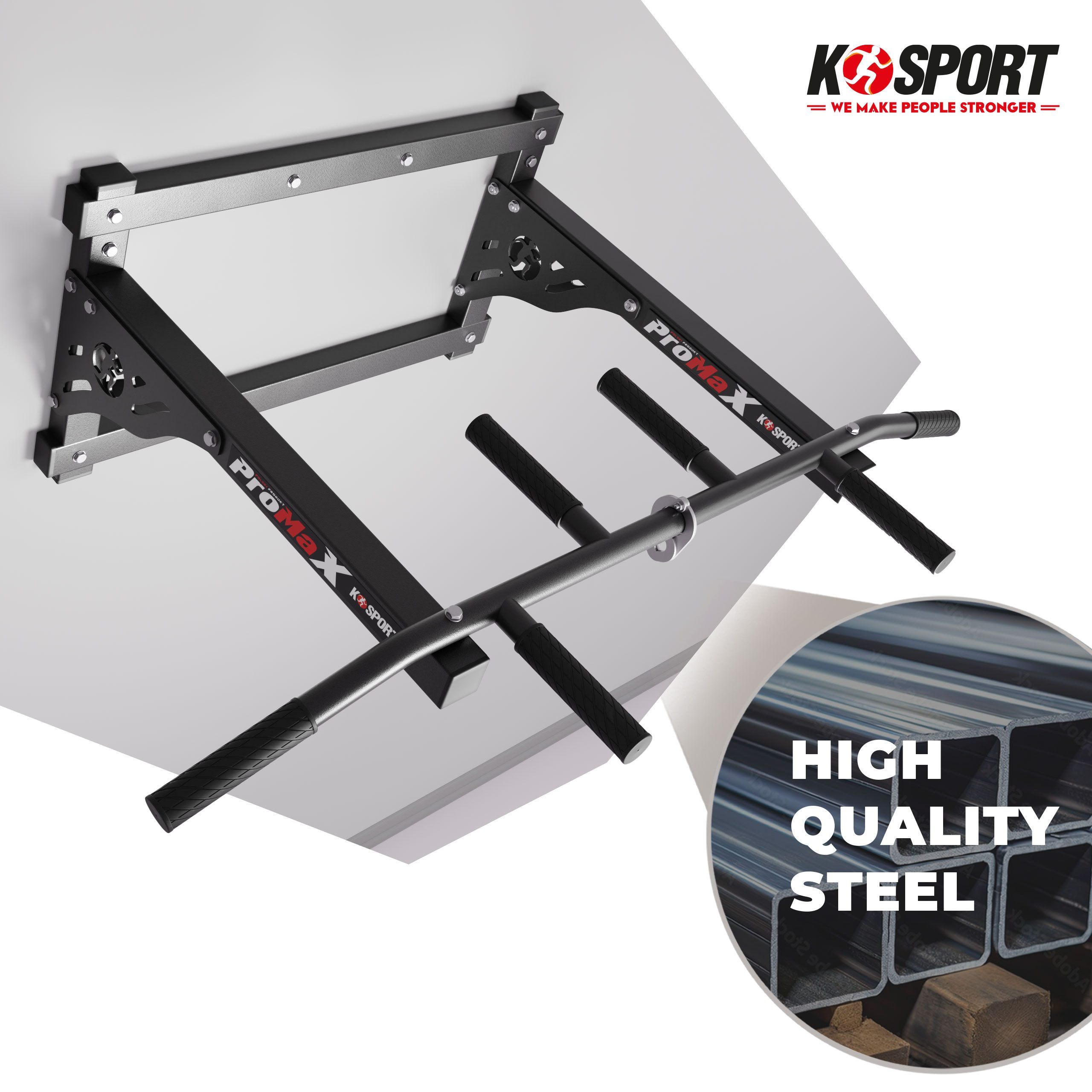 K-SPORT Klimmzugstange zur Wandmontage bis 150 kg belastbar, Made in EU!