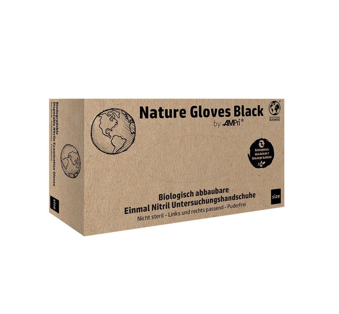 DocMed Nitril-Handschuhe Nature Gloves Nitril U.-Handschuhe schwarz, Gr. XS/S/M/L/XL (Einweghandschuhe, 1-St., ideal für schnellen, flexiblen Einsatz) Unsteril und puderfrei – hautfreundlich und allergikergeeignet