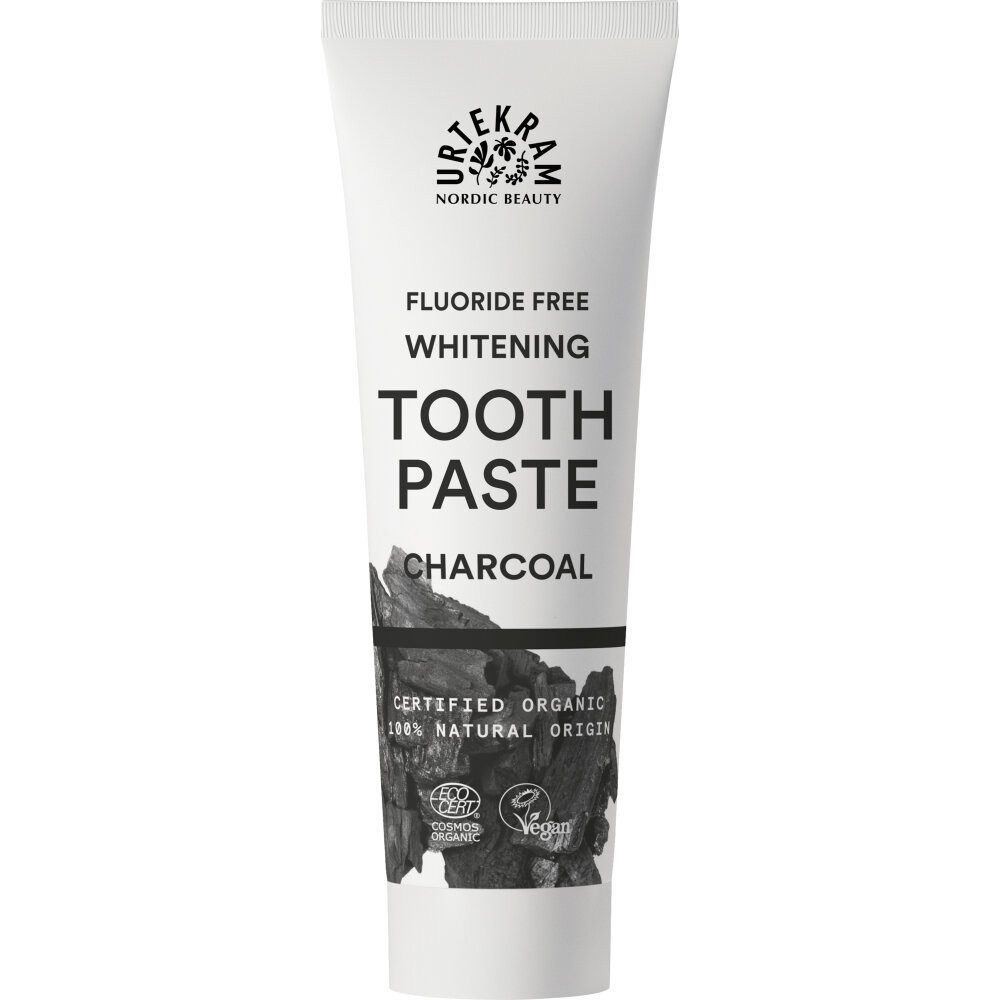 Urtekram Zahnpasta Charcoal Whitening Toothpaste, Weiß, 75 ml