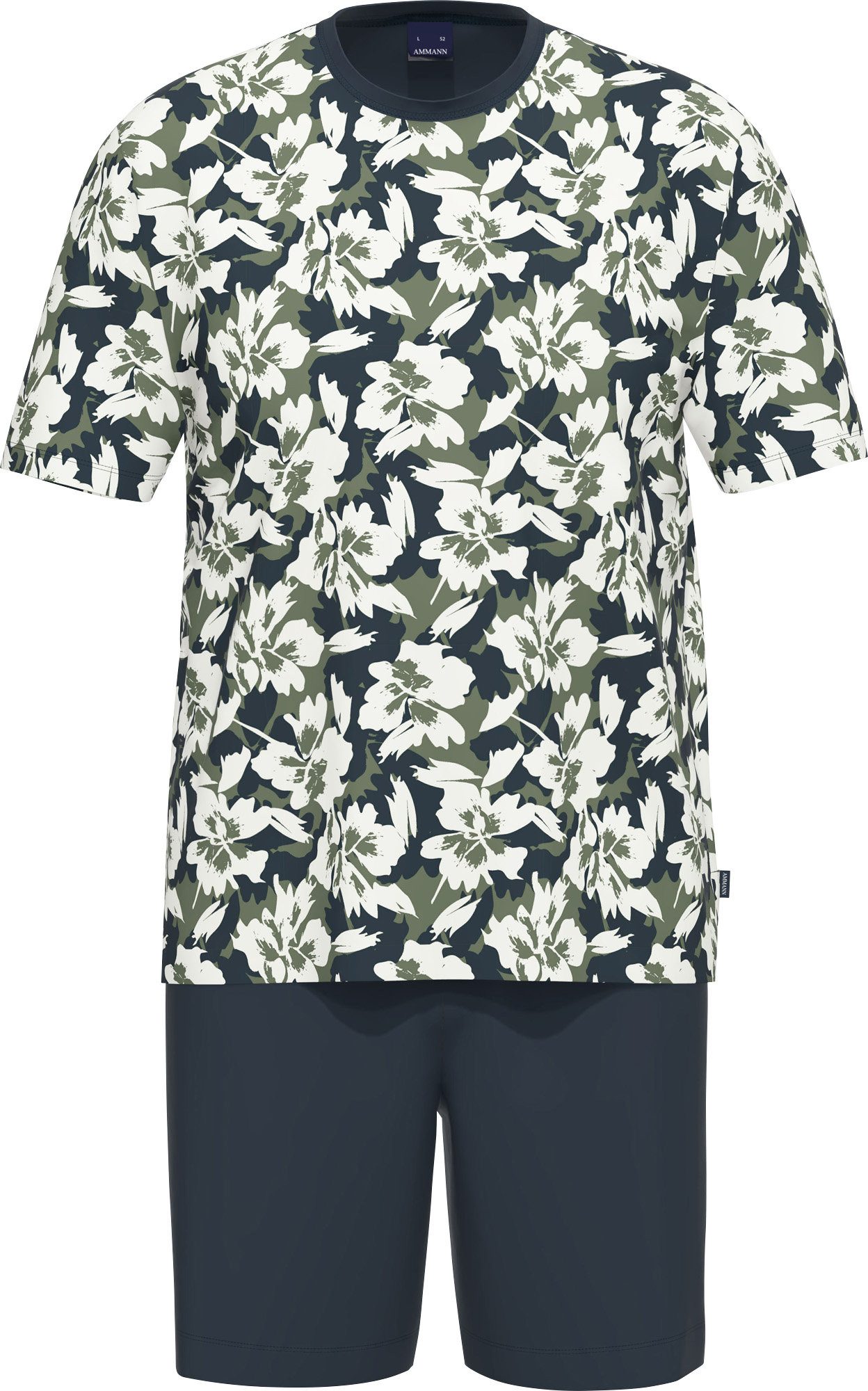 Ammann Pyjama Bio Herren-Shorty Single-Jersey gemustert günstig online kaufen