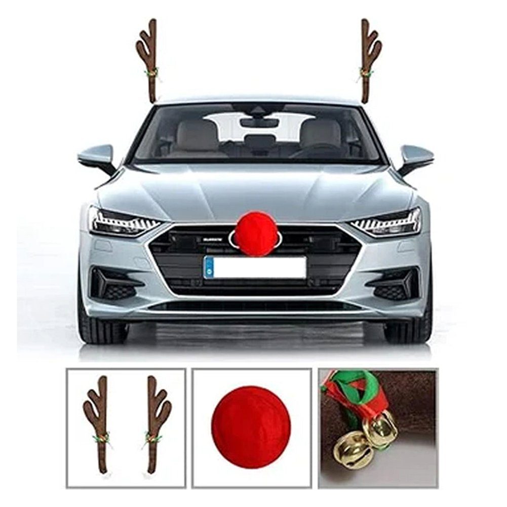 Rentier-Auto-Set, Für Geweih Personalisierte khaki Christbaumschmuck Premium Weihnachten, Blusmart