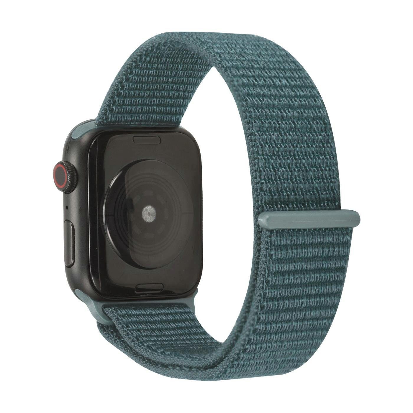 für Uhren Watch mit Gehäuse, Serie mit 44mm Nylon Band Klettverschluss CoolGadget 1. Stoff Ersatz Smartwatch-Armband Gen. Apple Grün