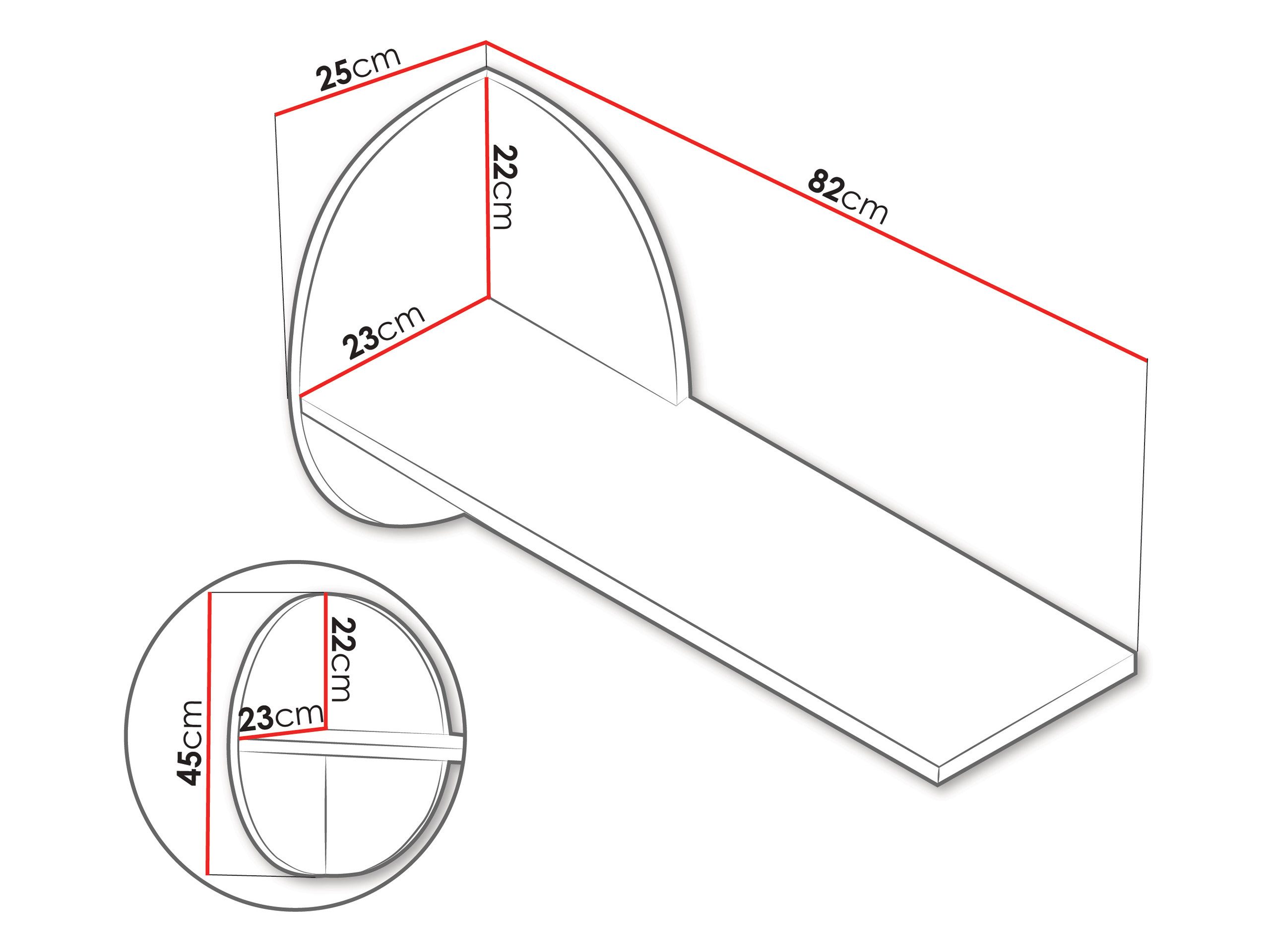 MIRJAN24 Wandregal Lexi 17, 82x25x45 cm