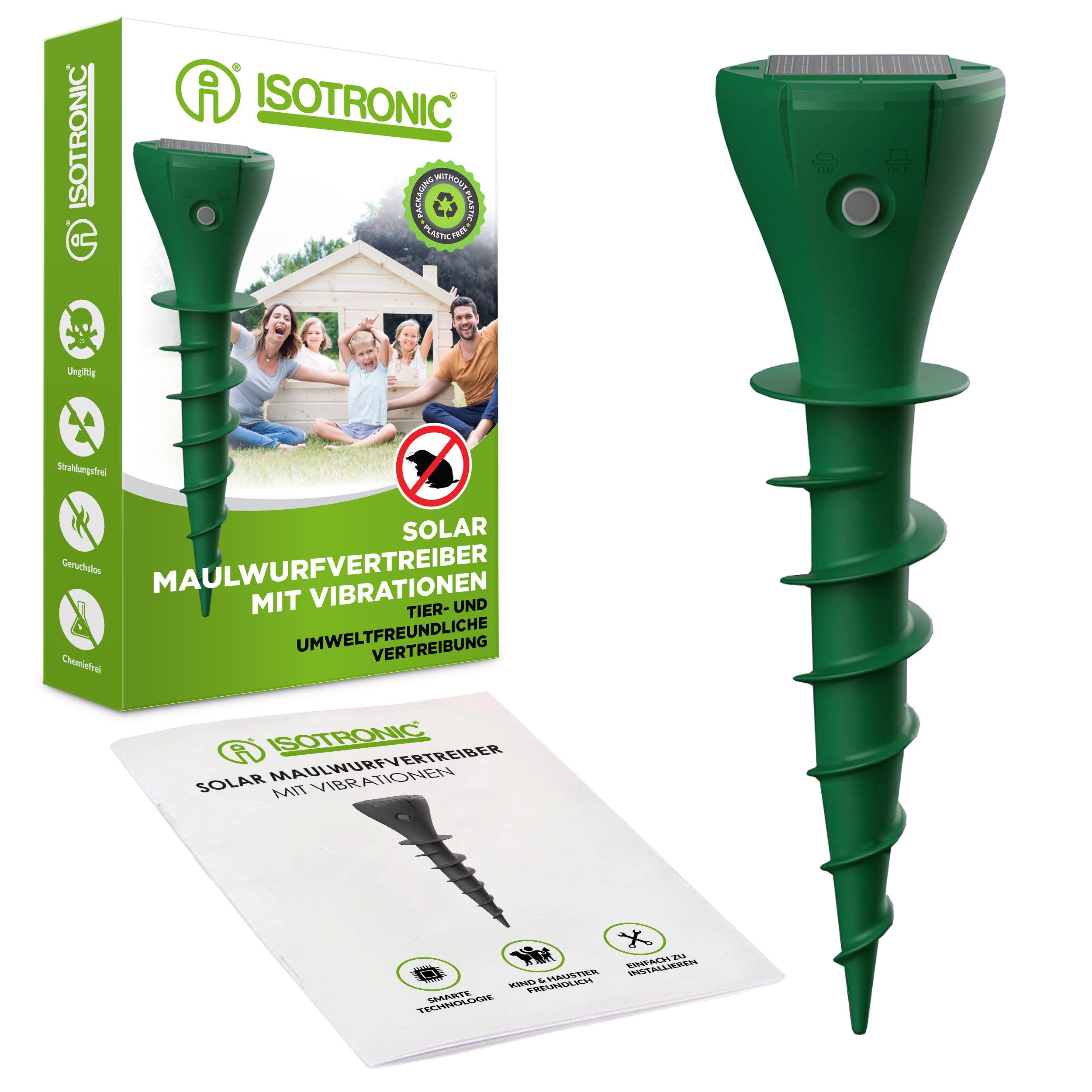 ISOTRONIC Vibrations-Tierabwehr ISOTRONIC Maulwurfvertreiber Solar, 1-tlg.