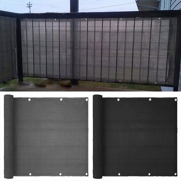 DOPWii Balkonsichtschutz Blickdichte Balkonverkleidung, Balkonabdeckung, 90 x 500 cm wind- und UV-geschützt, mit Ösen und Bändern