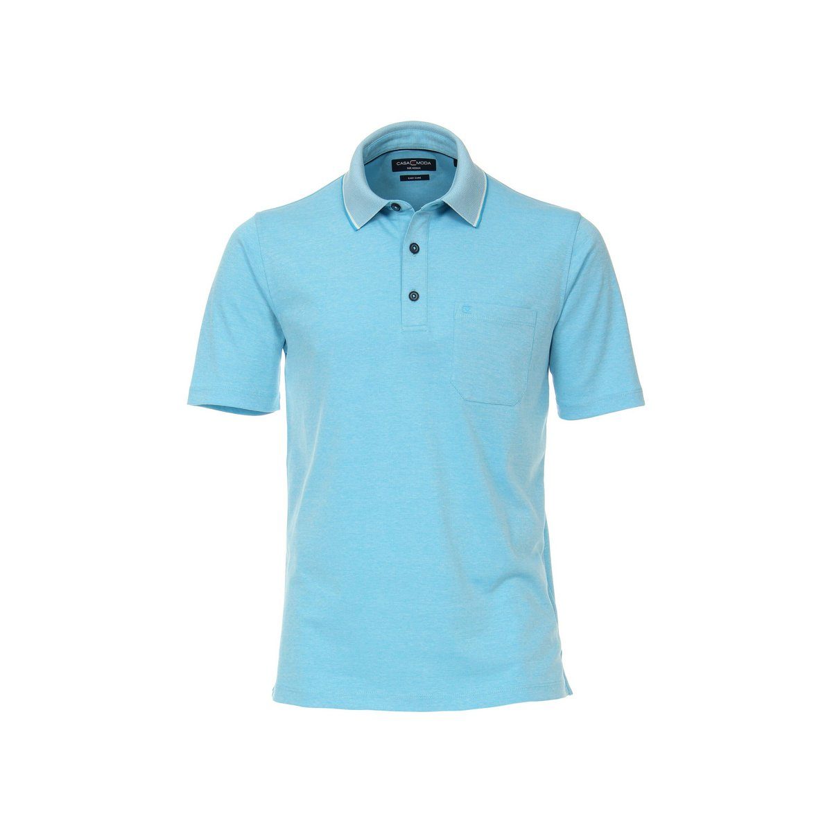 CASAMODA Helltürkis blau regular fit (1-tlg) Poloshirt
