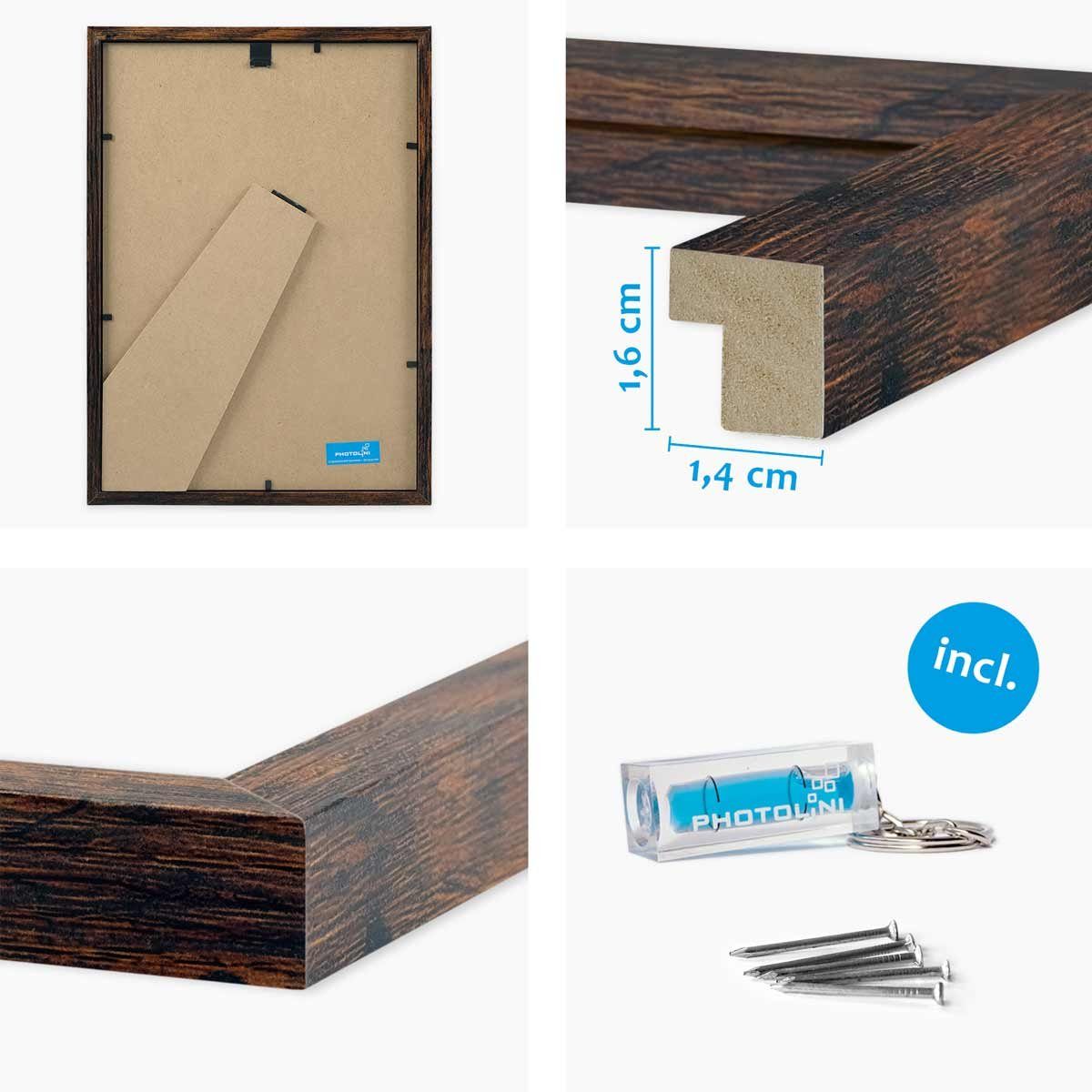 PHOTOLINI Bilderrahmen 3er Set modern mit bruchsicherem Acrylglas, Holz MDF, Fotos & Poster, für 3 Bilder (3er Set), Posterrahmen 20x25 cm zum Aufhängen & Aufst – Bild 3 von 5