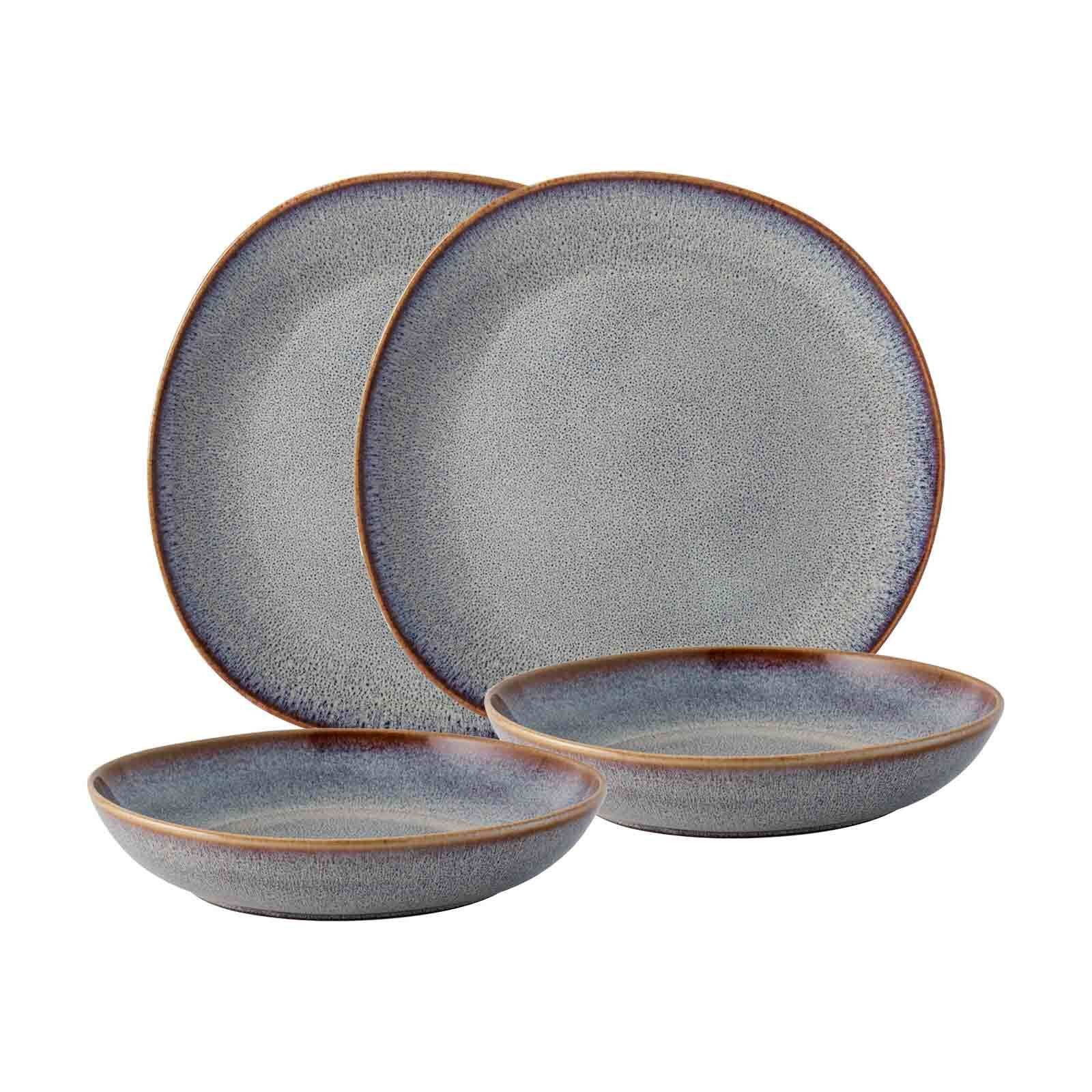 like. by Villeroy & Boch Kombiservice Lave Tafel-Set 4er Set (4-tlg), Steingut