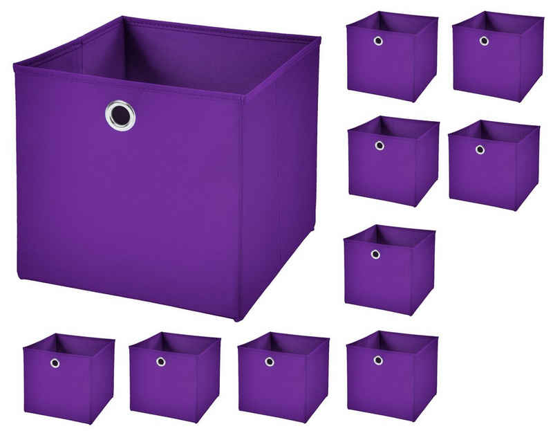 StickandShine Aufbewahrungsbox »10 Stück 33 x 33 x 33 cm Faltbox ohne Deckel Stoffbox Aufbewahrungsbox (10er SET 33x33x33) in verschiedenen Farben 33cm«