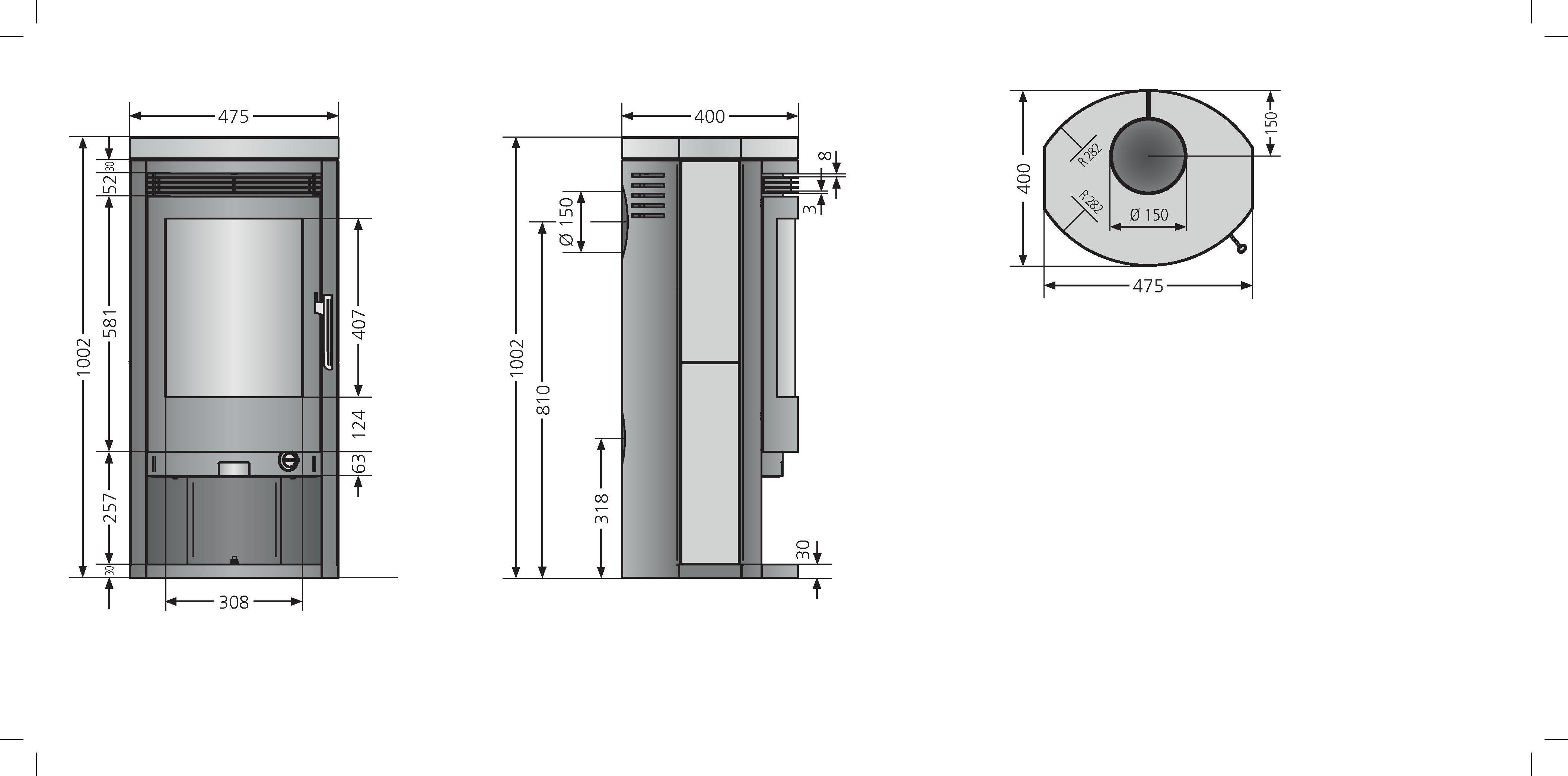 JUSTUS Kaminofen »Baltrum D 2.0« Speckstein Korpus Stahl Gussgrau, 5,5 kW, Dauerbrand