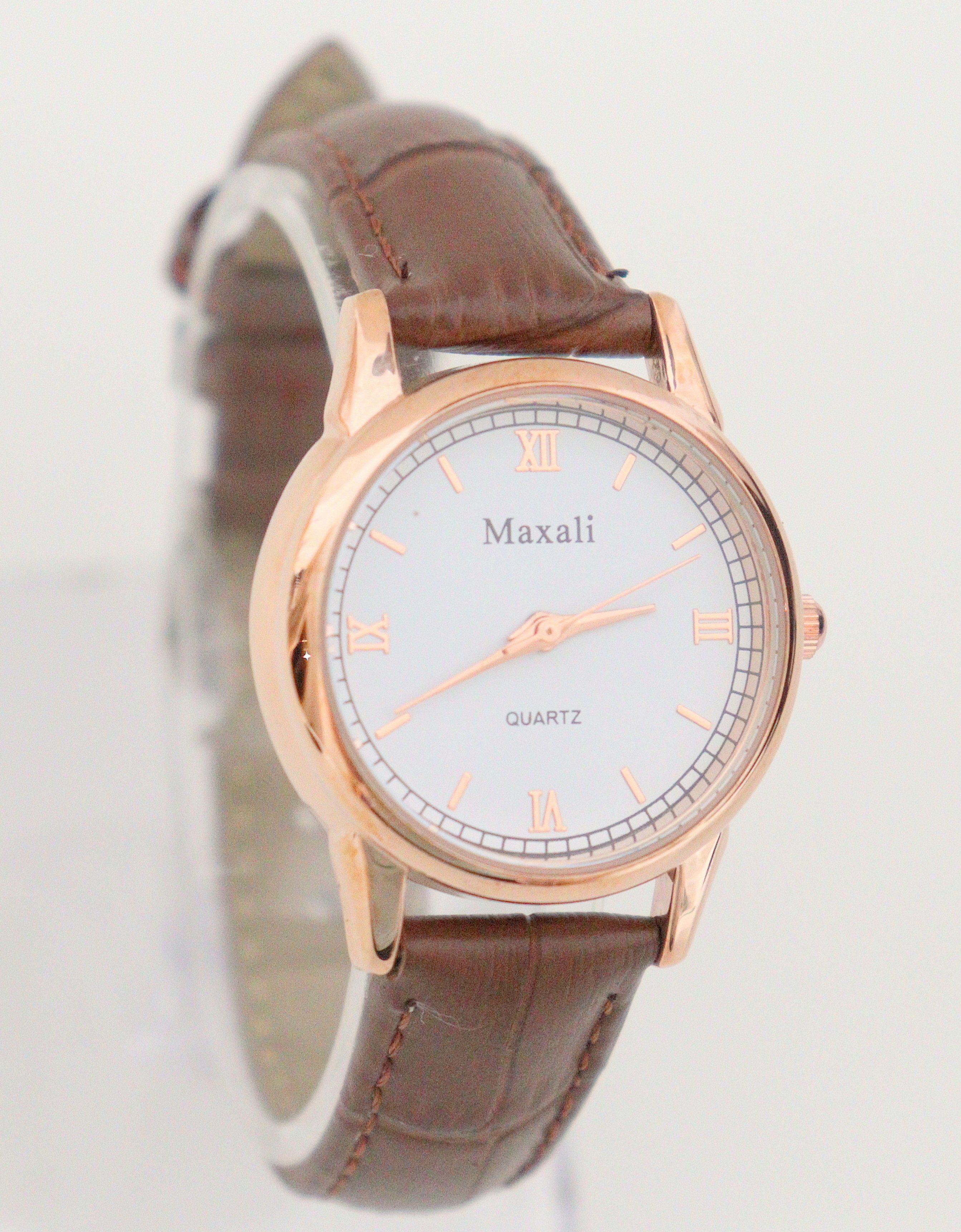 Rötting Design Quarzuhr Damenuhr Quarz Maxali - braunes Lederarmband goldro günstig online kaufen