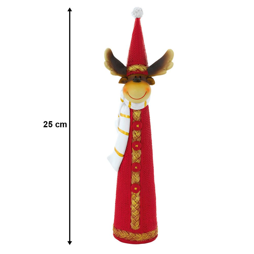 EGLO LED Dekolicht, Stand Figur Rentier Schal Advents Zeit Weihnachten rot weiß