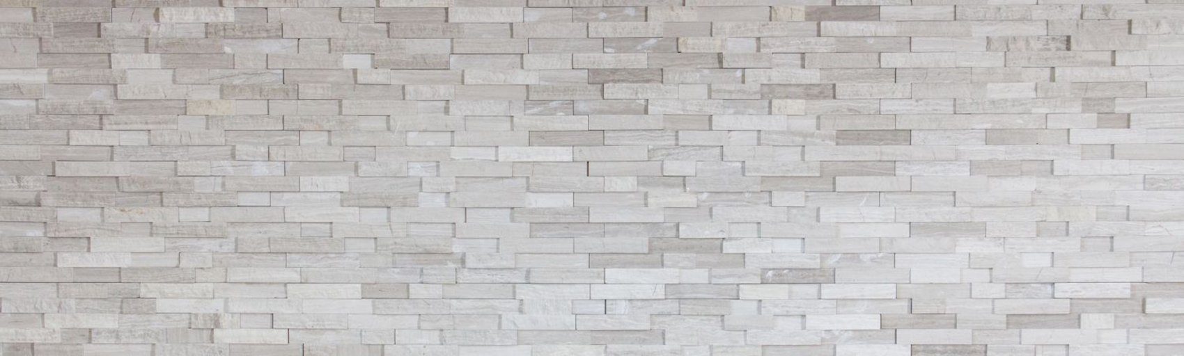 Mosani Mosaikfliesen Brick Steinwand Streifen Splitface Naturstein Marmor hellgrau Mosaik