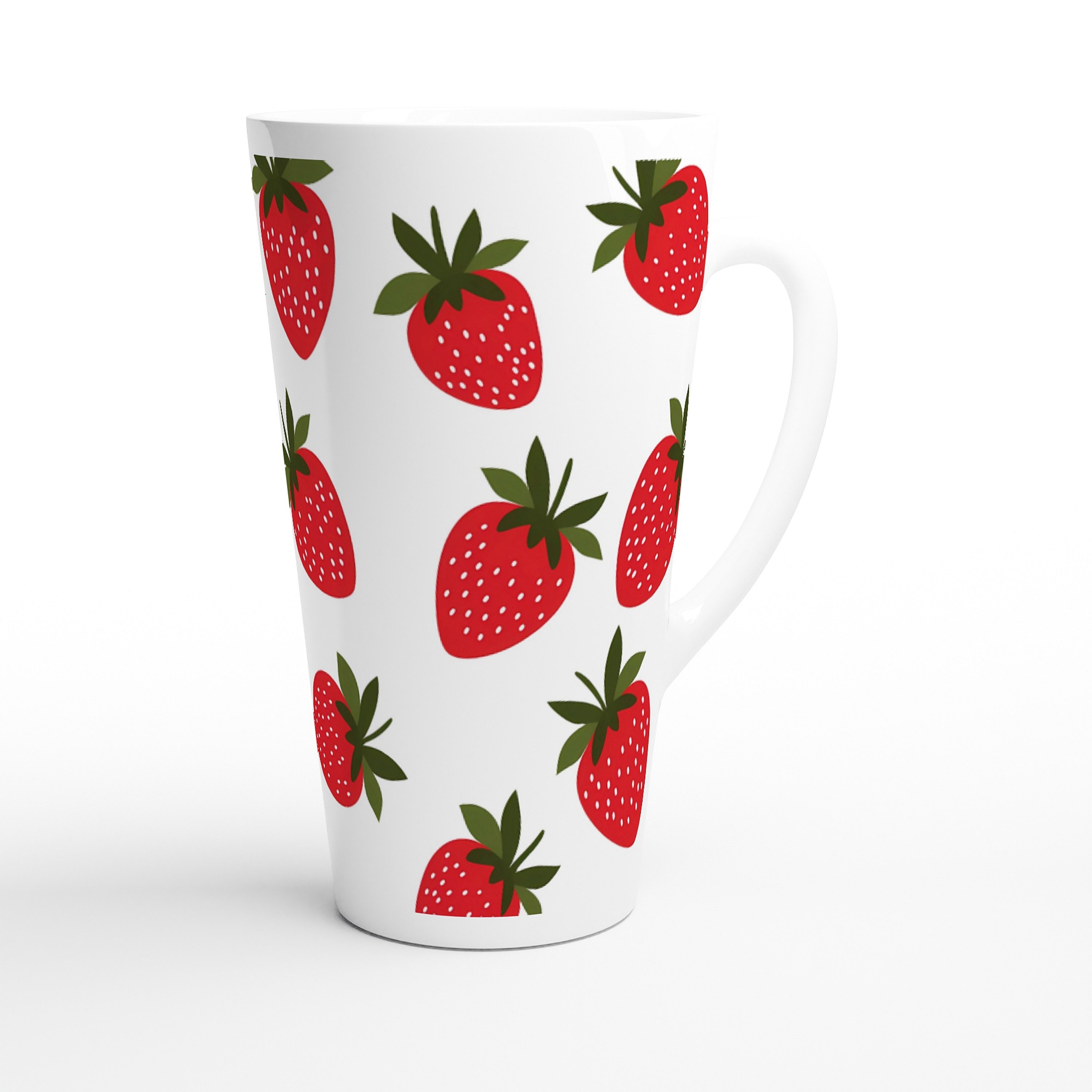 Alltagszauber Latte-Macchiato-Tasse Jumbo-Tasse ERDBEERE, Keramik, extra groß, für 500ml Inhalt