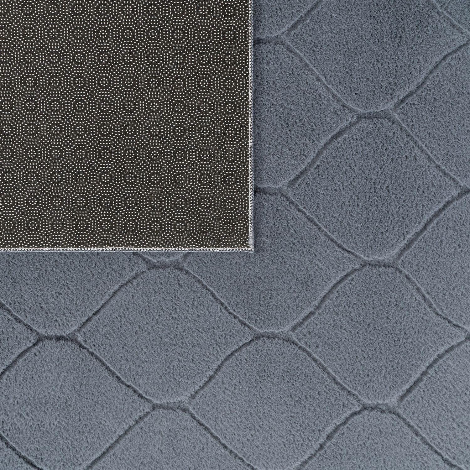 Teppich Wohnzimmer Teppich Anthrazit 16 Home, Skandi, mm eckig, Höhe: Geometrisches Muster Esszimmer Dunkelgrau Kurzflor TT