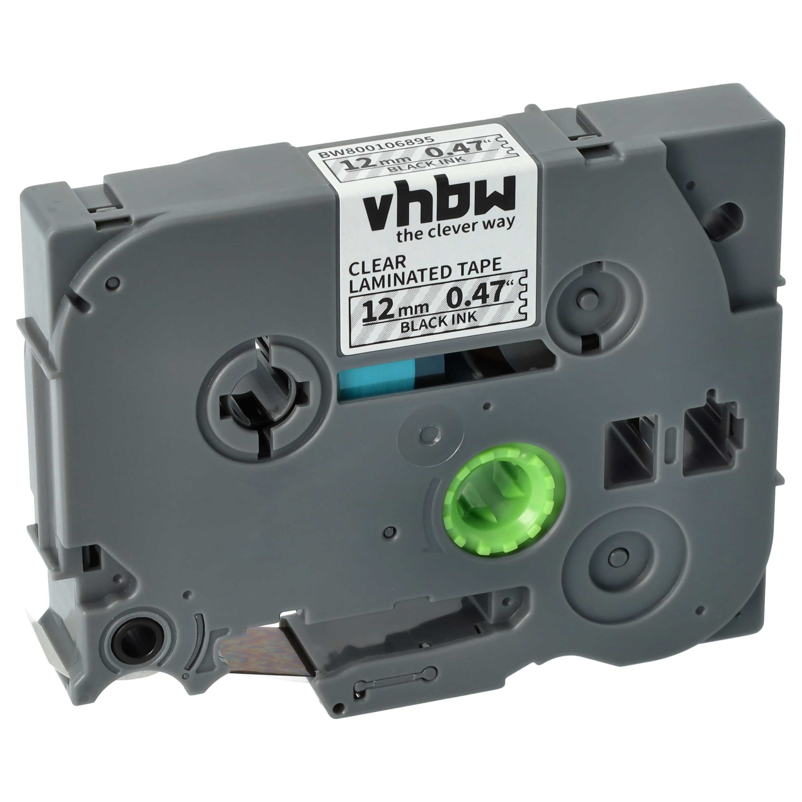 vhbw Beschriftungsband passend für Brother PT H107B, H108, H108GT, H300, H110BK, H200, H110 B, Hochwertige Patrone für Ihren Etikettendrucker, Ihr Beschriftungsgerät