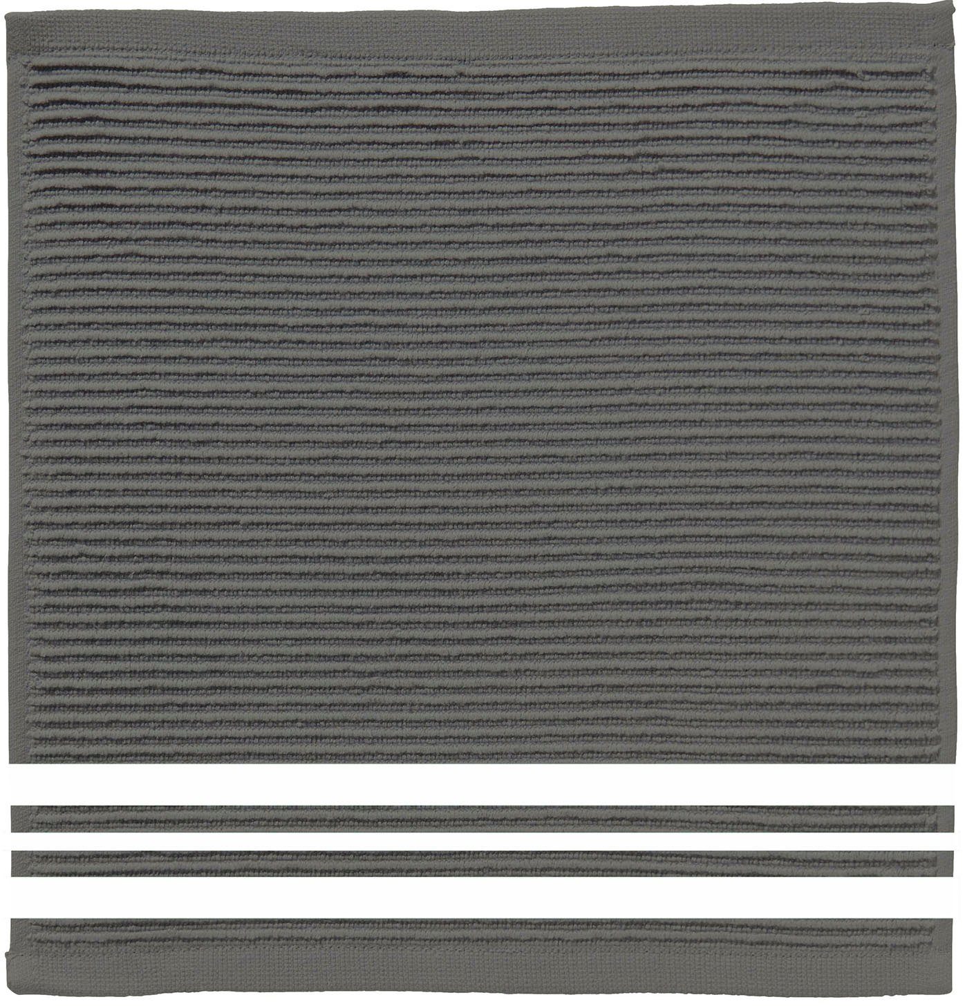 DDDDD Spültuch Provence, (Set, 4-tlg), aus reiner Baumwolle, 30x30 cm grau