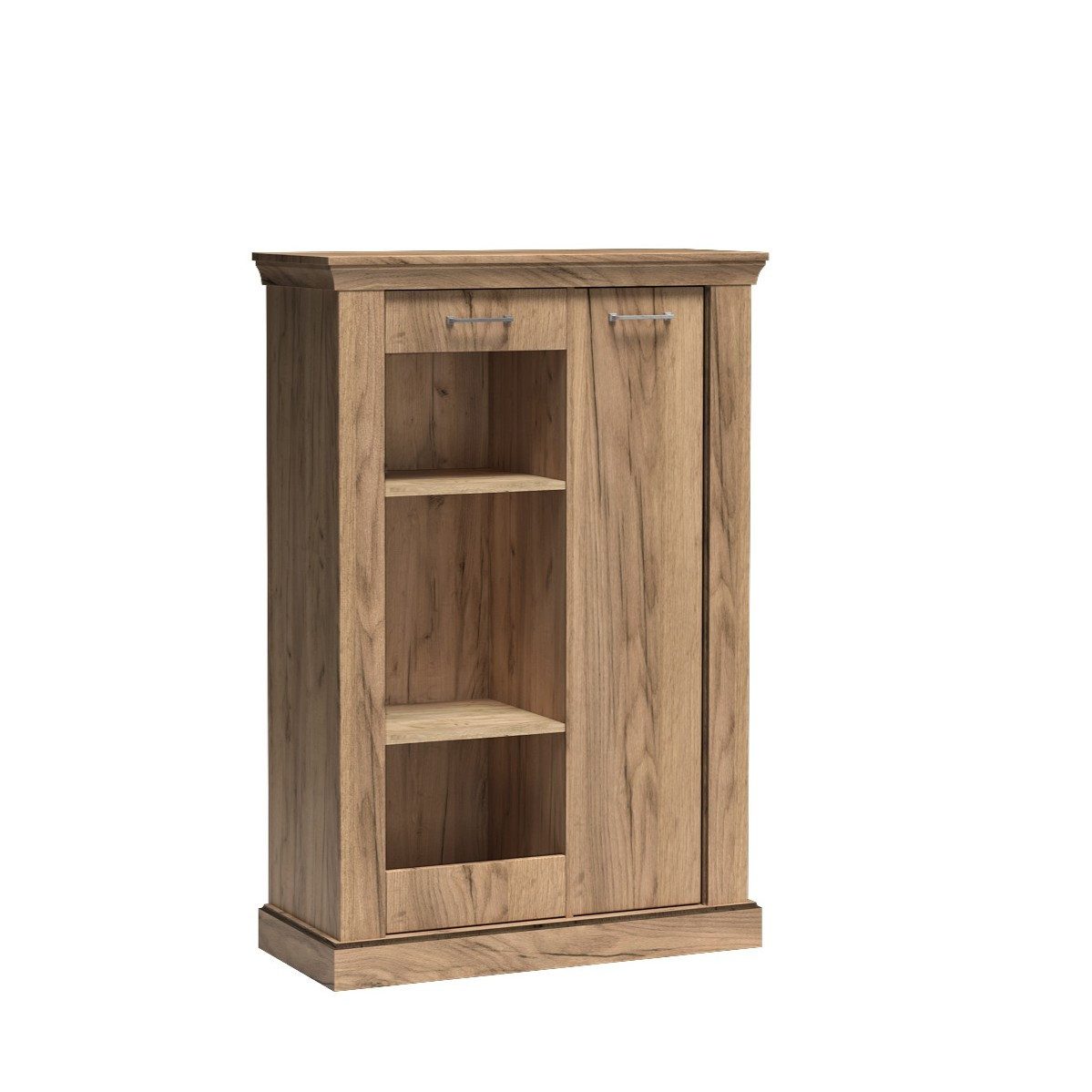 Masseno Glasvitrine Vitrinenschrank DESIO 140,5 x 97 cm braun
