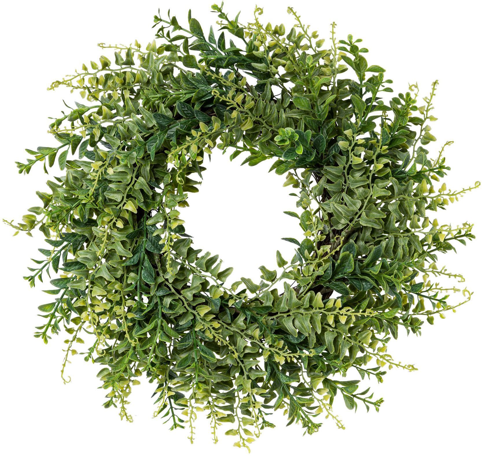 Kunstkranz Farn-Mix-Kranz, Creativ green, Höhe 43 cm, mit zahlreichen Farnz günstig online kaufen