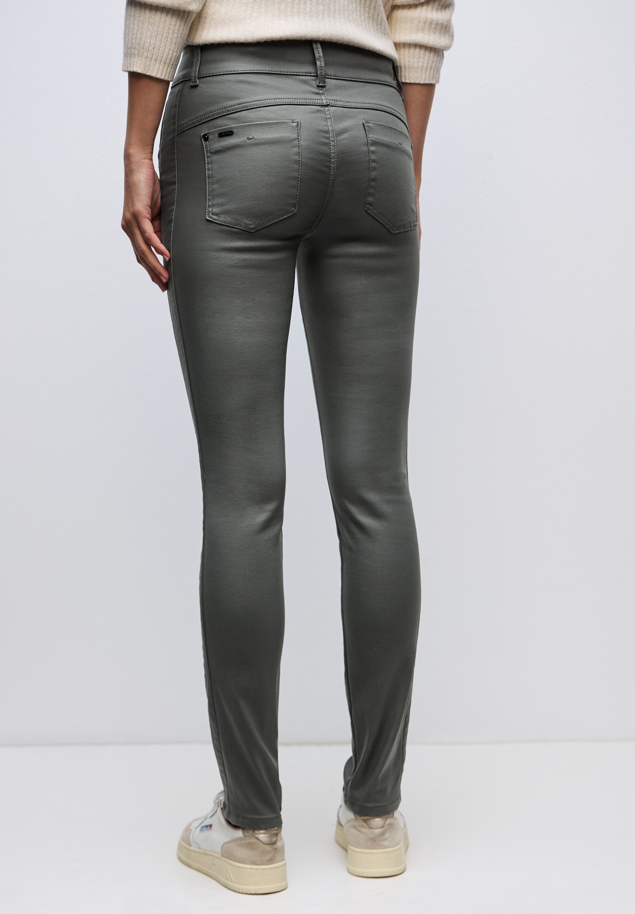 STREET ONE Lederimitathose mit Coating günstig online kaufen