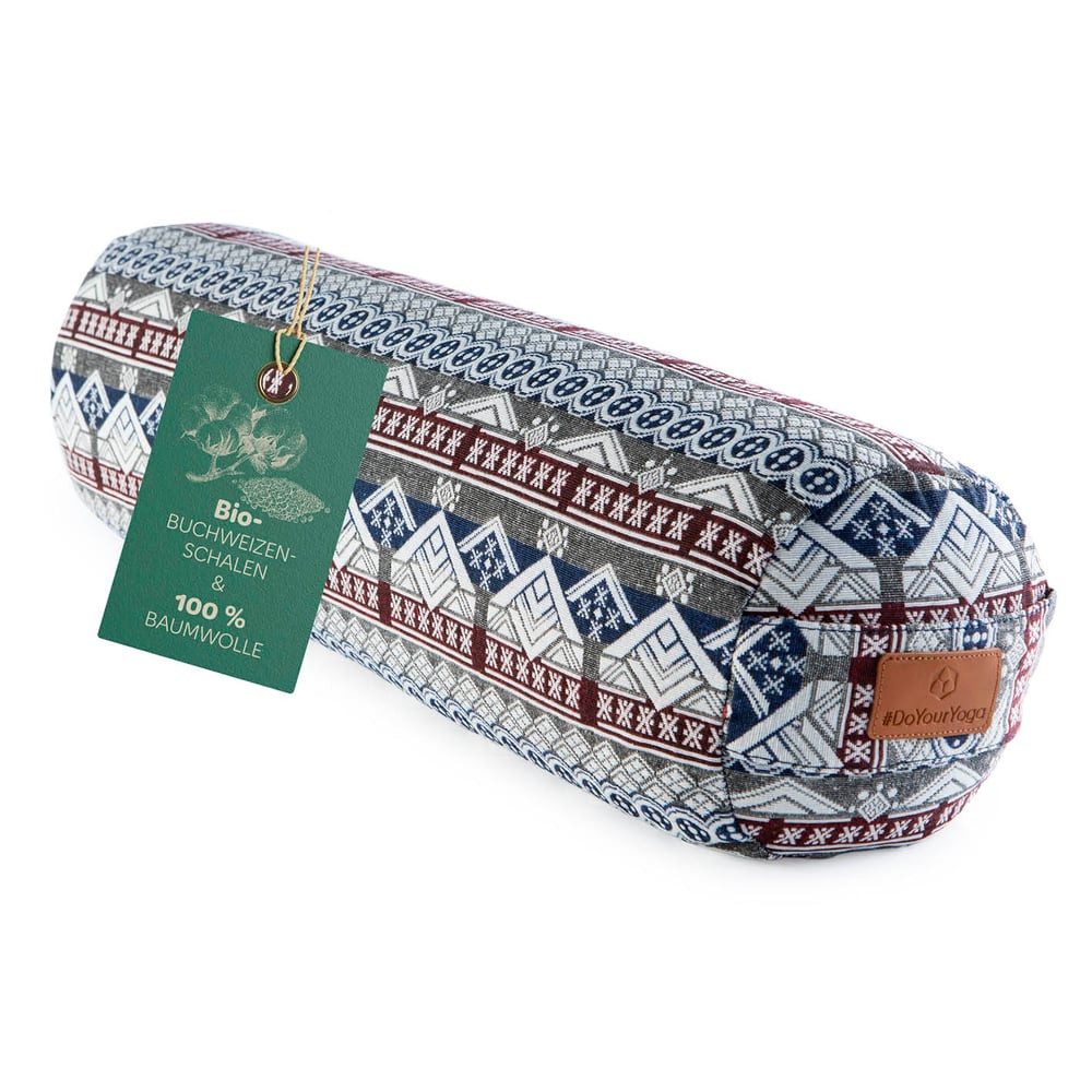 #DoYourYoga Yoga Bolster Yoga-Bolster Tarik - gefüllt mit Bio-Buchweizenschalen, Bodensitzkissen Asanas Meditation Pilates Körper Geist 68x22x22cm