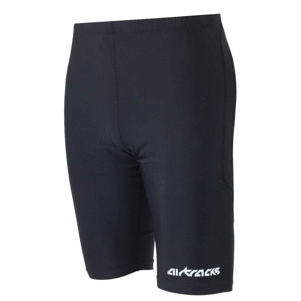 Airtracks Lauftights Herren Laufhose Kurz Pro Air Sporthose mit Kompressionswirkung, & Quick Dry Funktion, » S M L Xl XXL XXXL « Schwarz