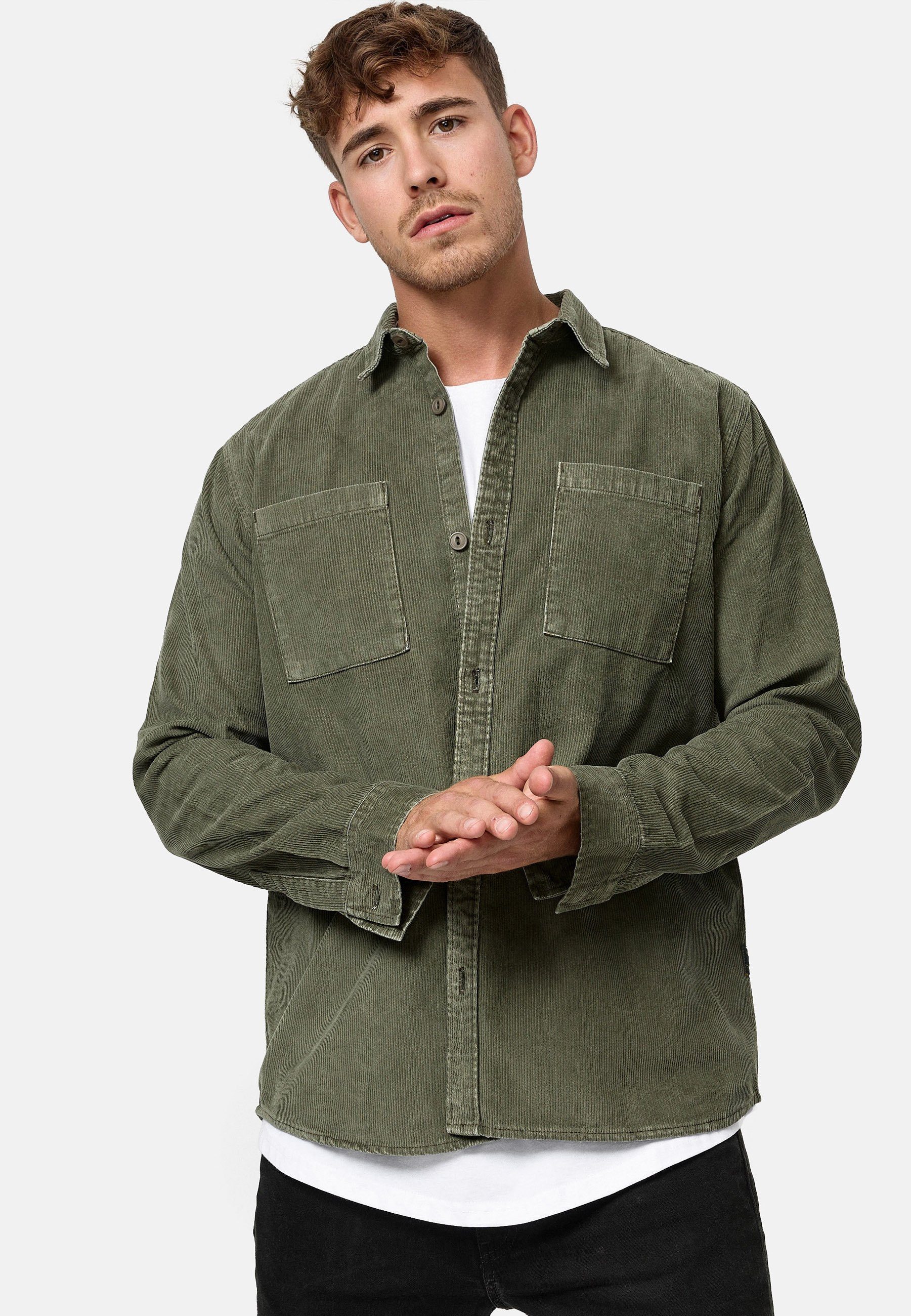 Indicode Langarmhemd Herren Thyge Herrenhemd Langarm günstig online kaufen