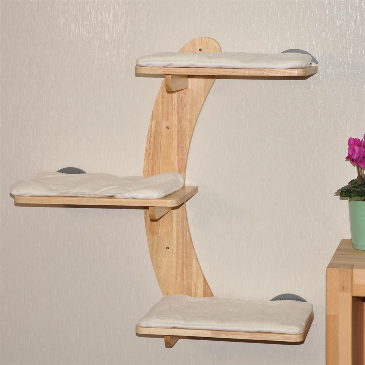 nanook Kratzbaum Katzen Kletterwand 3-stufig Wandkratzbaum