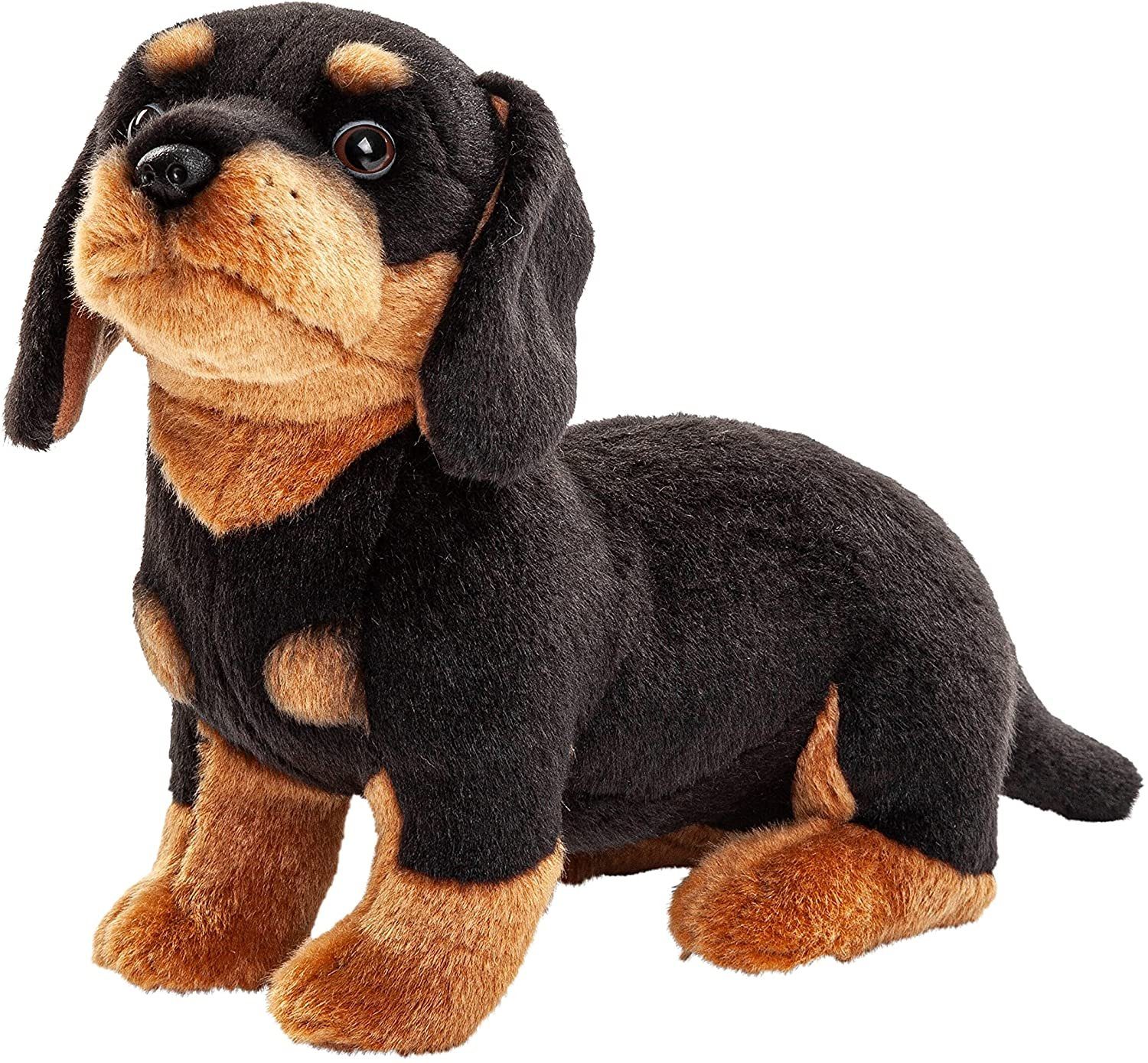 Uni-Toys Hund Dackel Langhaardackel braun oder schwarz ca 30cm lang 