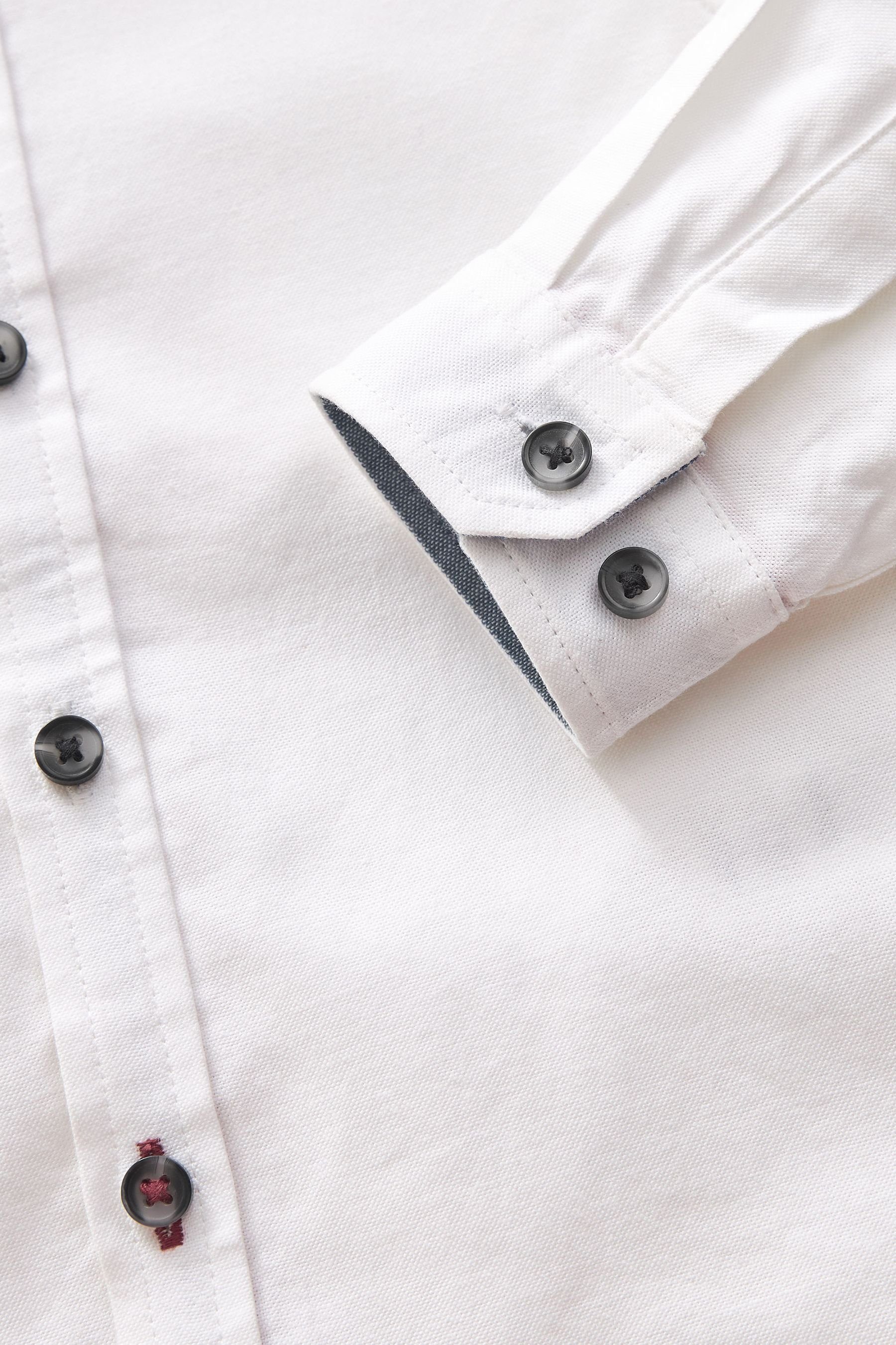 Next Jeanshemd Langärmeliges Besätzen Oxfordhemd (1-tlg) mit White