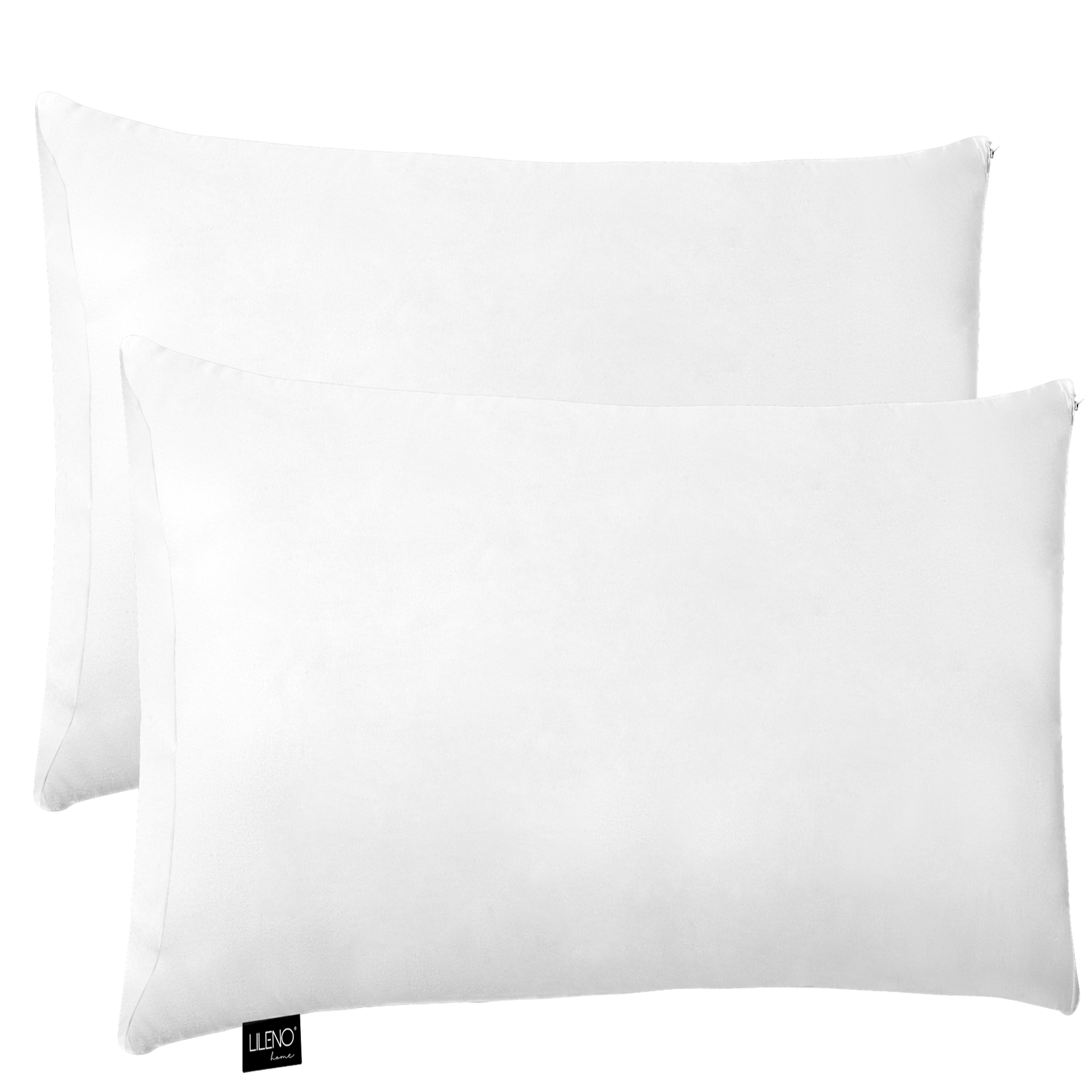 LILENO HOME Microfaserkissen - geeignet für Allergiker, in verschiedenen Größen - Made in Germany, Füllung: 100% Polyester, Rückenschläfer, Seitenschläfer, Bauchschläfer, Set, 2er Set, Kissen 40x60 cm mit Reißverschluss, als Bettkissen oder Dekokissen