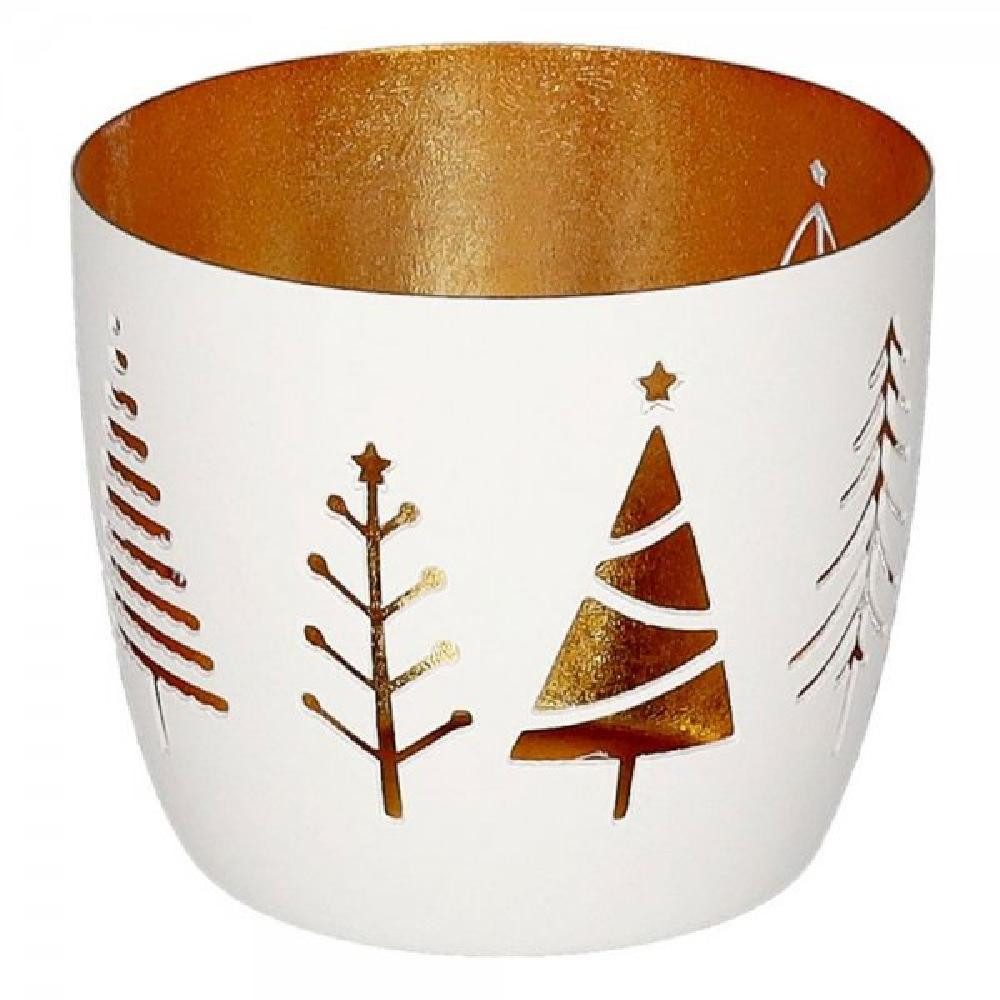 Giftcompany Windlicht Windlicht Madras Tannen Weiß Gold günstig online kaufen