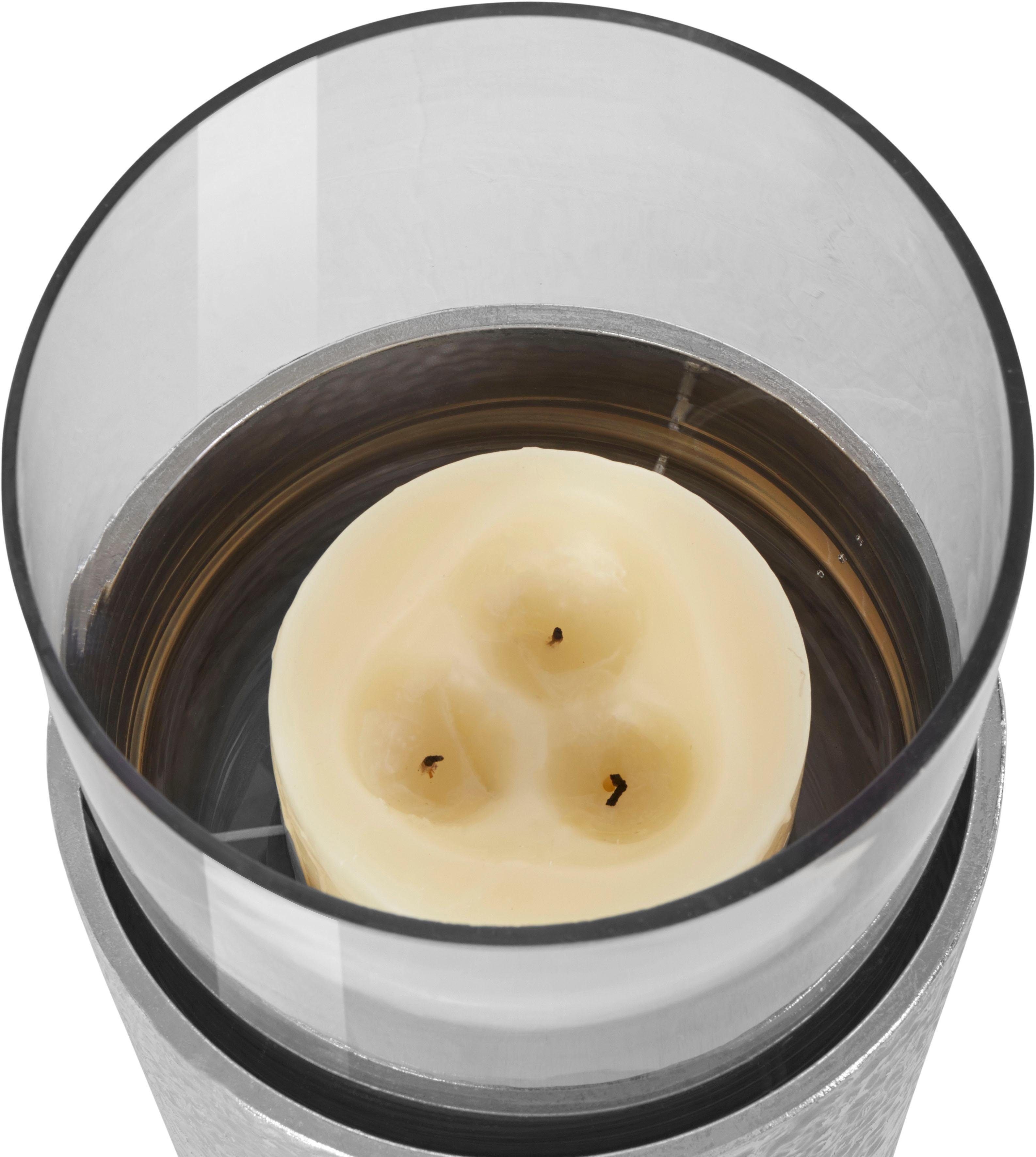 Home affaire Windlicht (1 St), Bodenwindlicht, aus Metall, mit Glaseinsatz, ideal für Stumpenkerzen