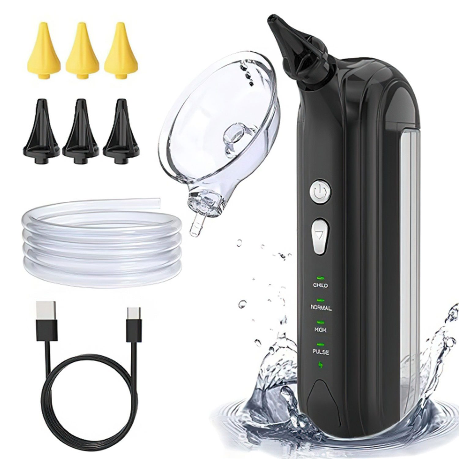 Elektrischer Ohrenreiniger Ohrenschmalz Entferner mit 4 Waschmodi, IPX7 Wasserdicht