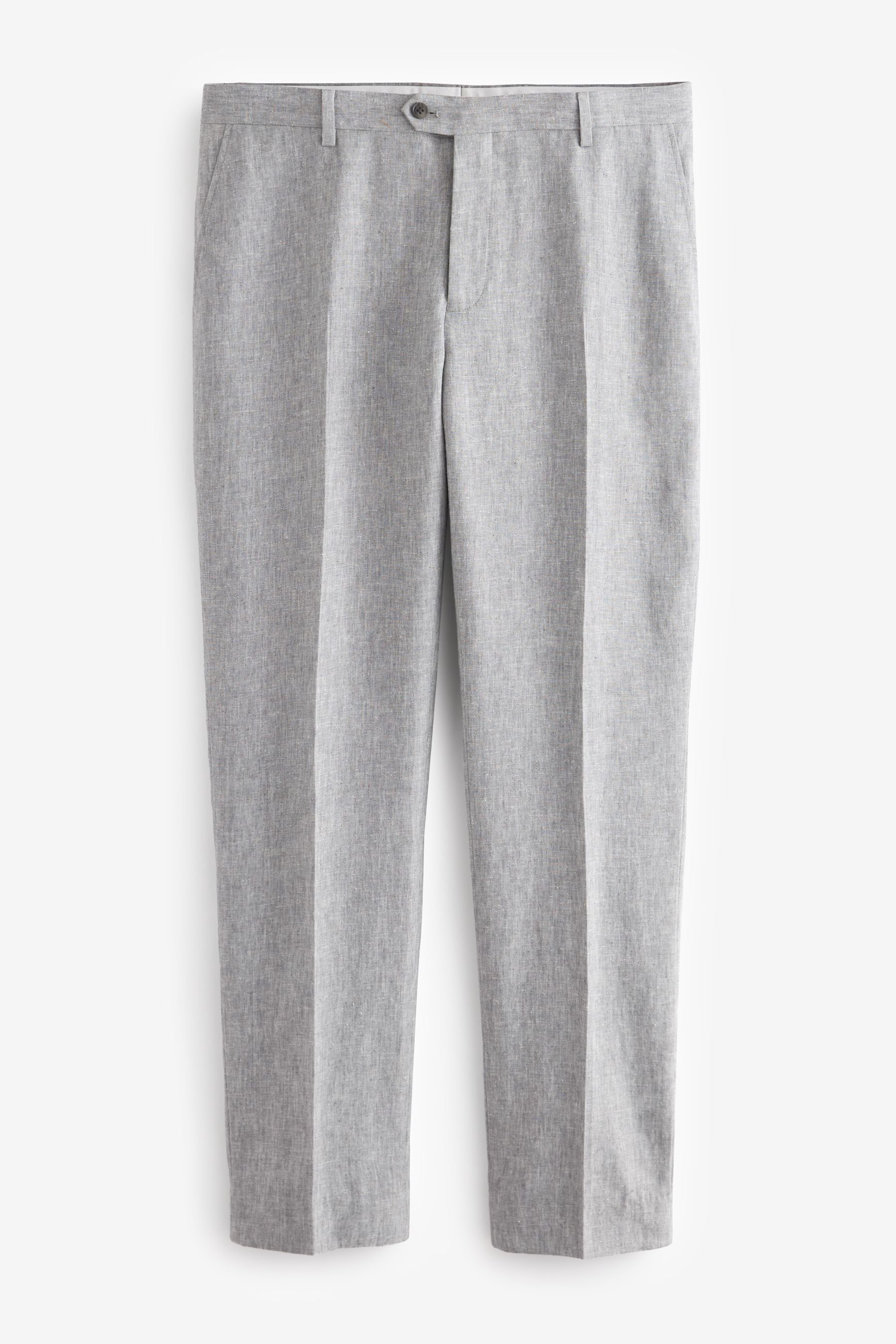 Next Anzughose Tailord Fit Anzug aus Leinengemisch: Hose (1-tlg) Light Grey