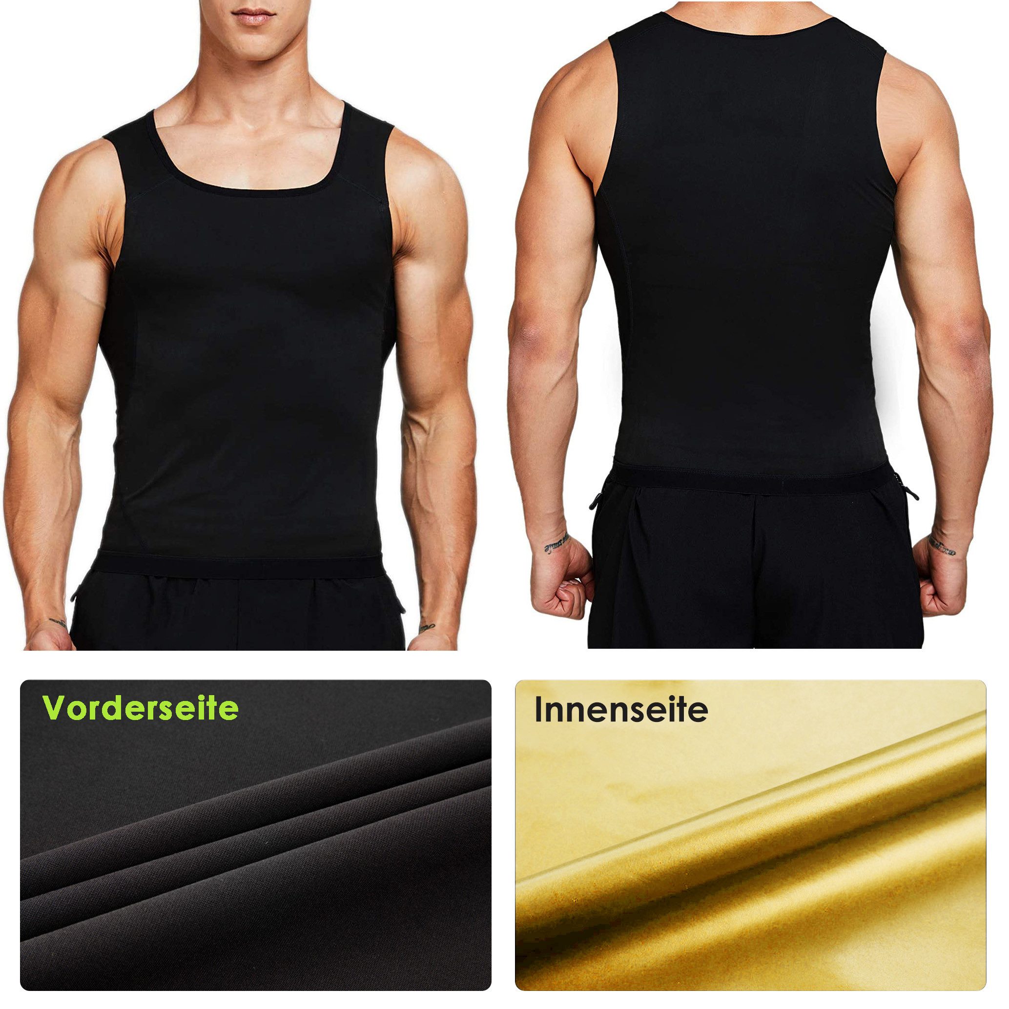 GOLDEN Schwitzanzug abnehmen Weste Herren Sauna Tank Top Taille Trainer Schwitzweste