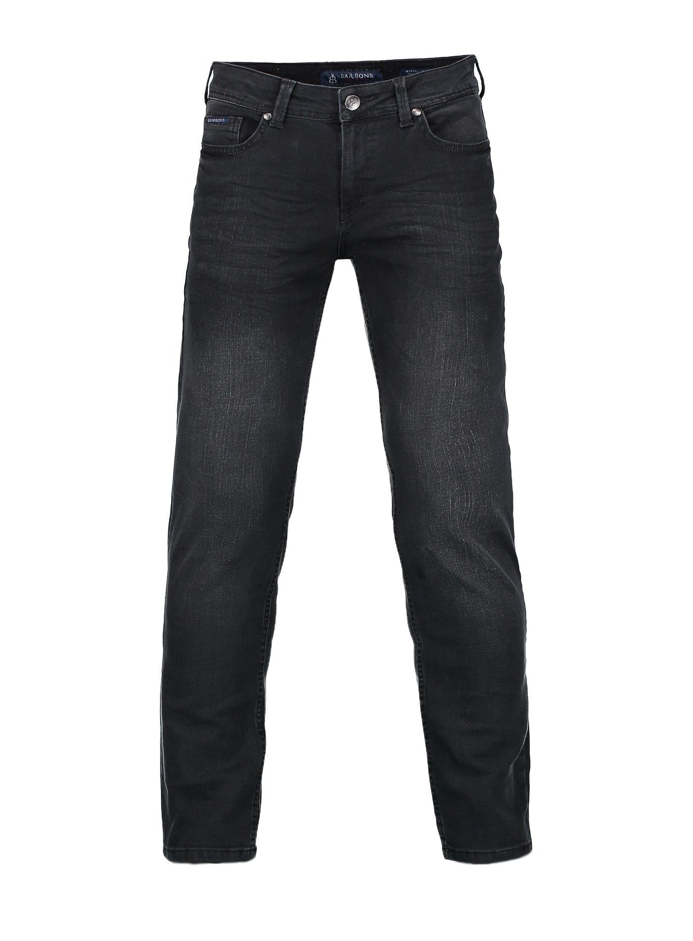5-Pocket 5-Pocket-Jeans Regular Design Herren BARBONS 03-Schwarz Fit