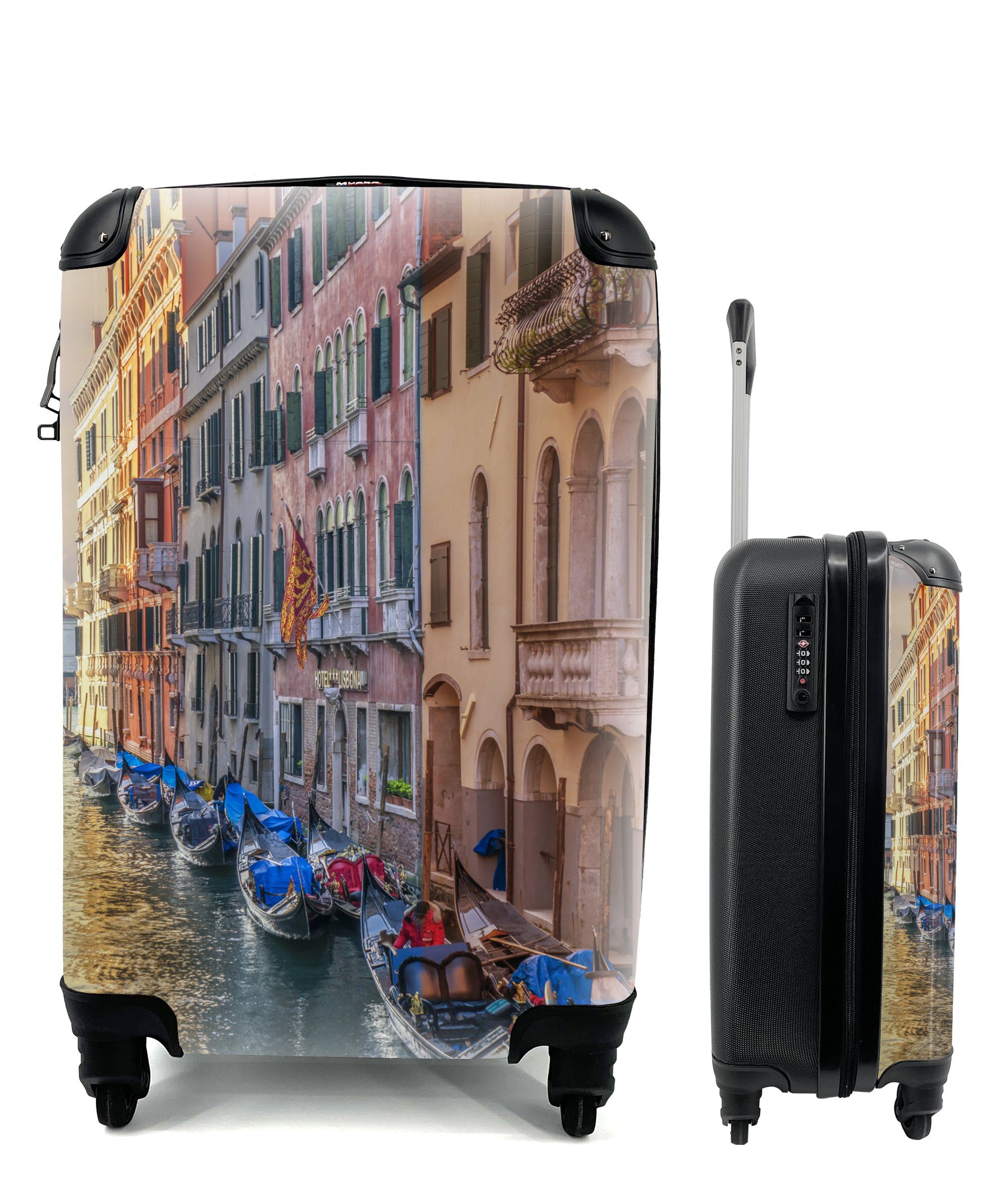Italien, 4 Reisekoffer MuchoWow rollen, Handgepäckkoffer Architektur Venedig Trolley, Reisetasche für - mit - Handgepäck Ferien, Rollen,