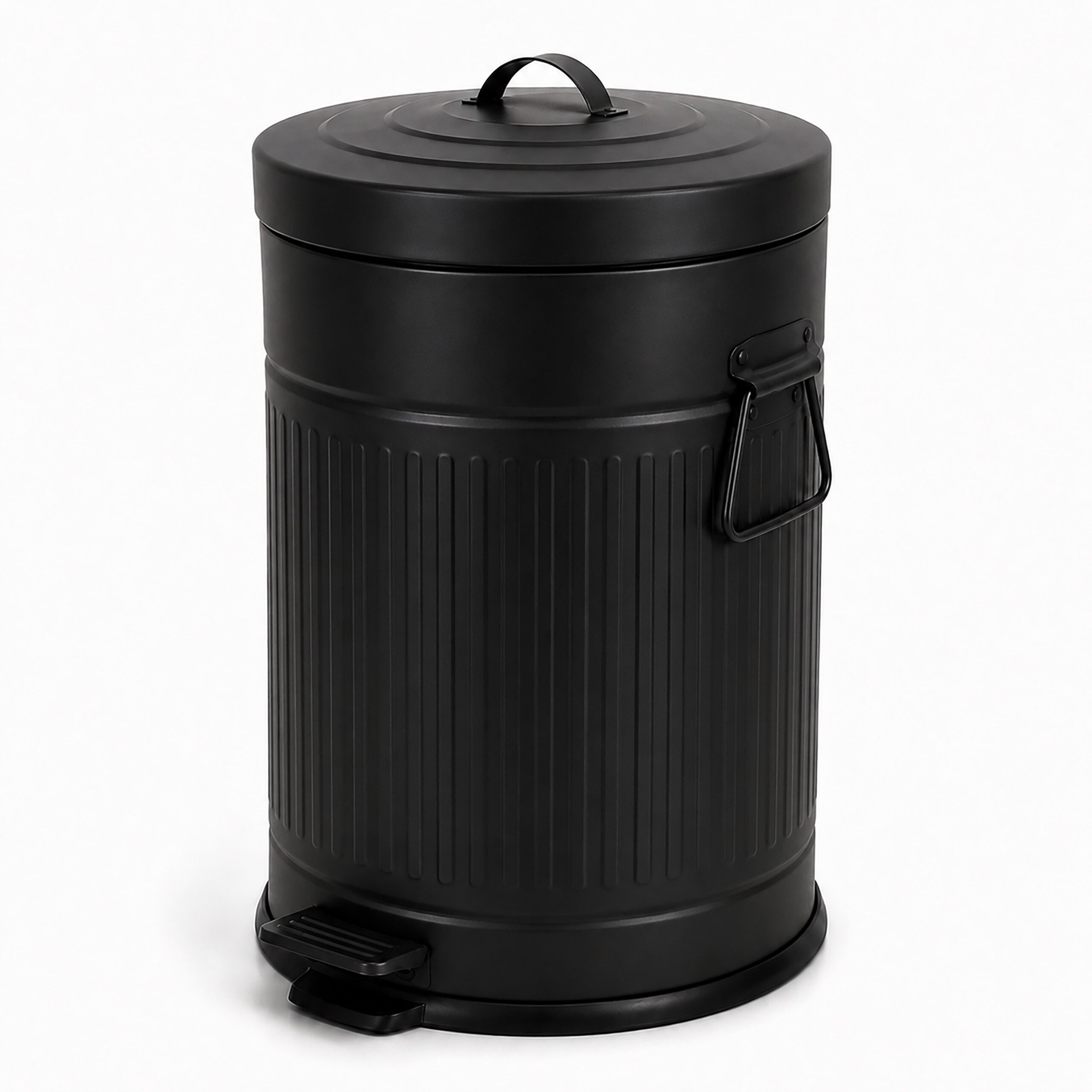 relaxdays Mülleimer Retro Mülleimer 20 Liter, schwarz
