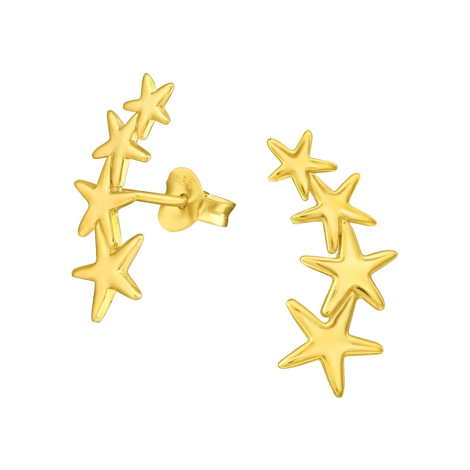 ALEXANDER YORK Paar Ohrstecker STERNREIHE in Gold, 2-tlg., 925 Sterling Silber