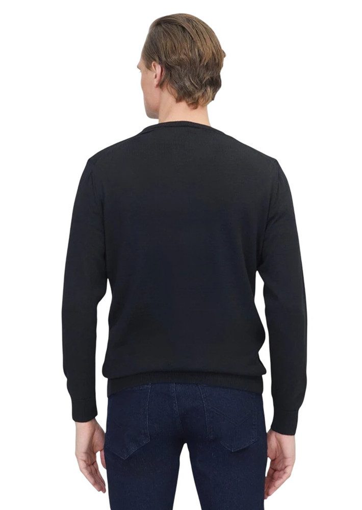 RAMSEY Longpullover Schwarzes Strick-Sweatshirt