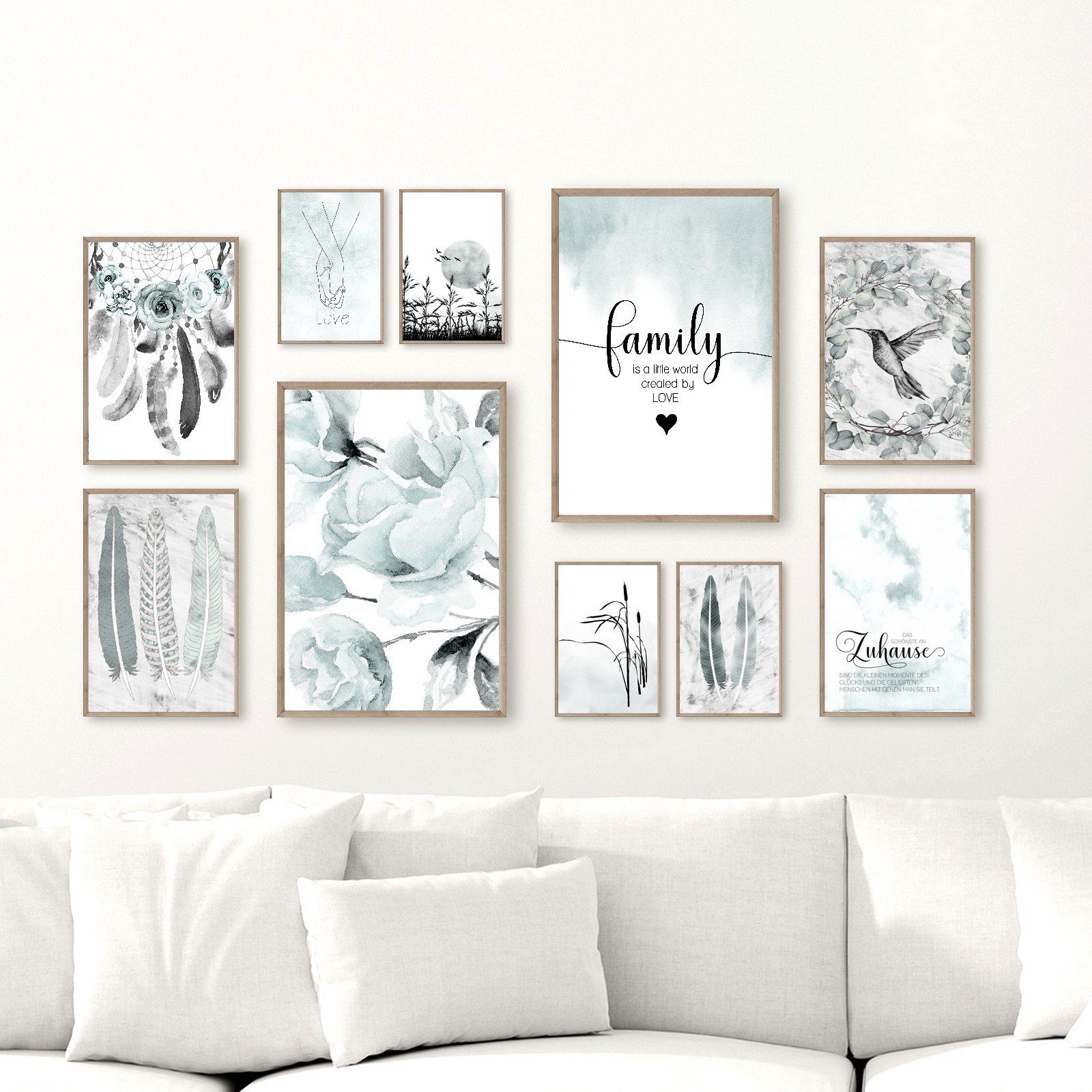 homestyle-accessoires Poster »Bilderset LOVE MAKES A HOUSE A HOME DIN  A3/A4/A5 Prints«, (10 St), Ohne Bilderrahmen