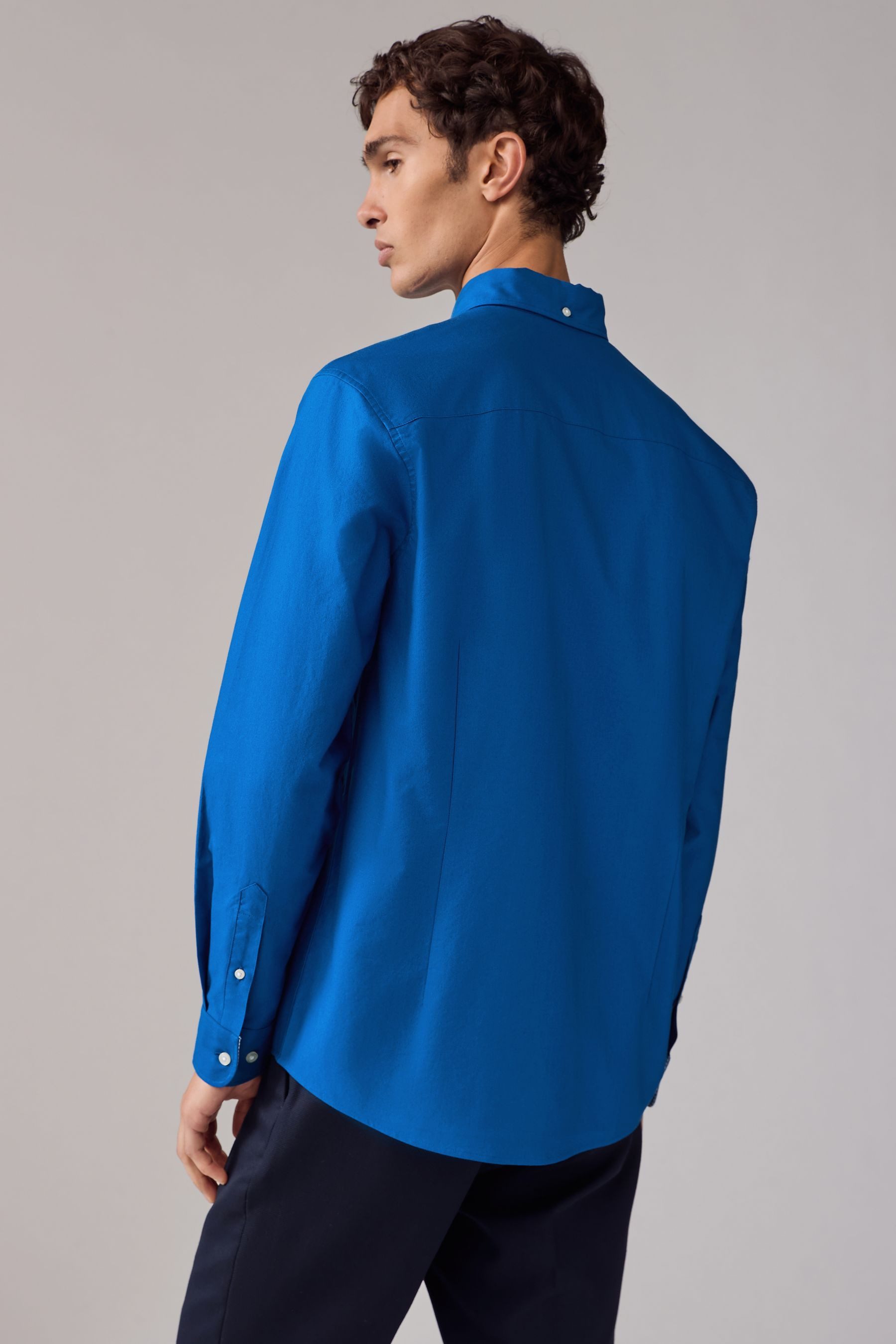 Next Langarmhemd Slim Fit Langärmeliges Oxfordhemd günstig online kaufen