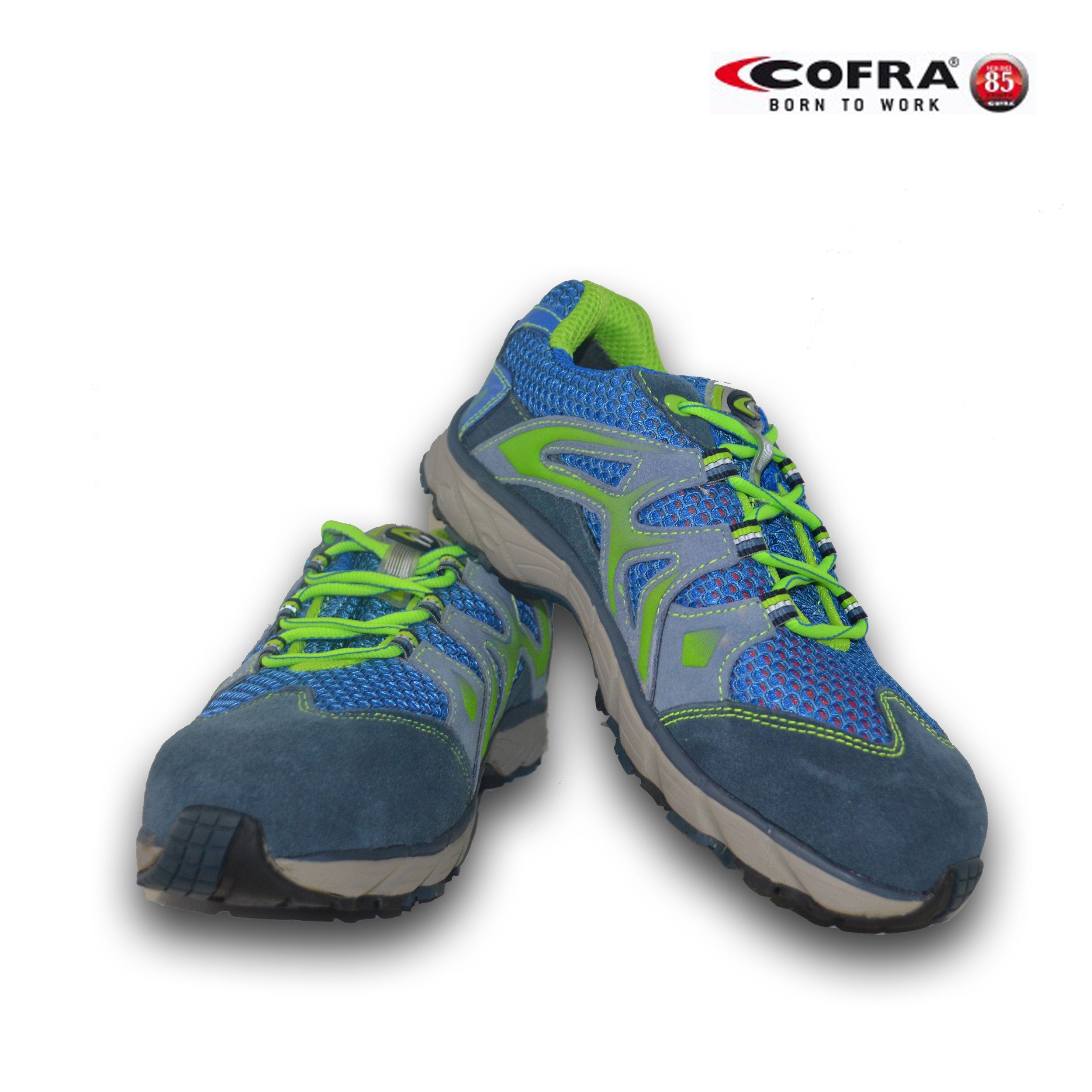 Cofra Sicherheitsschuhe New Dogville Blue S1 P SRC Sicherheitsschuh (1 Paar Sicherheitsschuhe + 2 Paar Arbeitshandschuhe) Kappe: Stahlkappe mit 200 J Zehenschutz