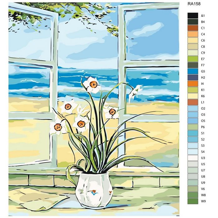 Marussia Kreativset Malen nach Zahlen "Fenster zum Strand" 40x50cm RA158 (embroidery kit)