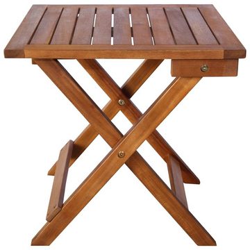vidaXL Wellnessliege Sonnenliegen 2 Stk mit Tisch und Auflagen Massivholz Akazie Gartenlieg