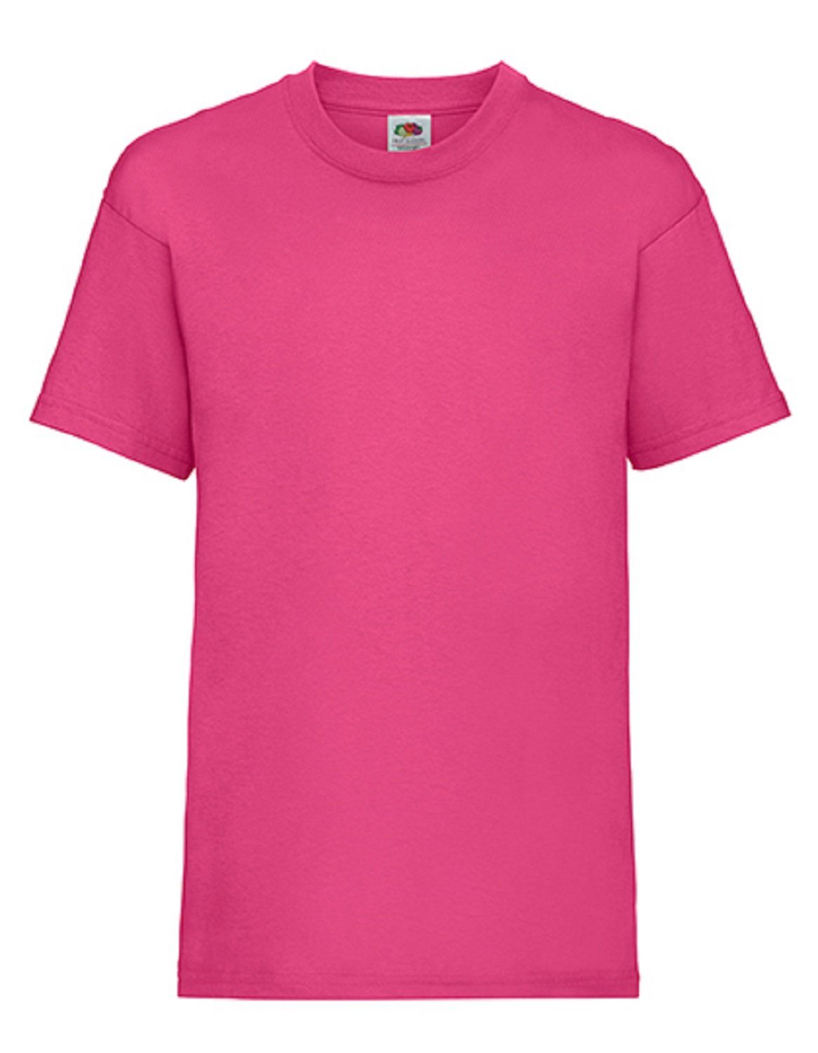 Fruit of the Loom 2er/3er bis 92 - Jungen Farben 164, T-Shirt für u. im Mädchen (1-tlg) Größen Baumwolle Pack verschiedene pink 100% T-Shirt Kinder