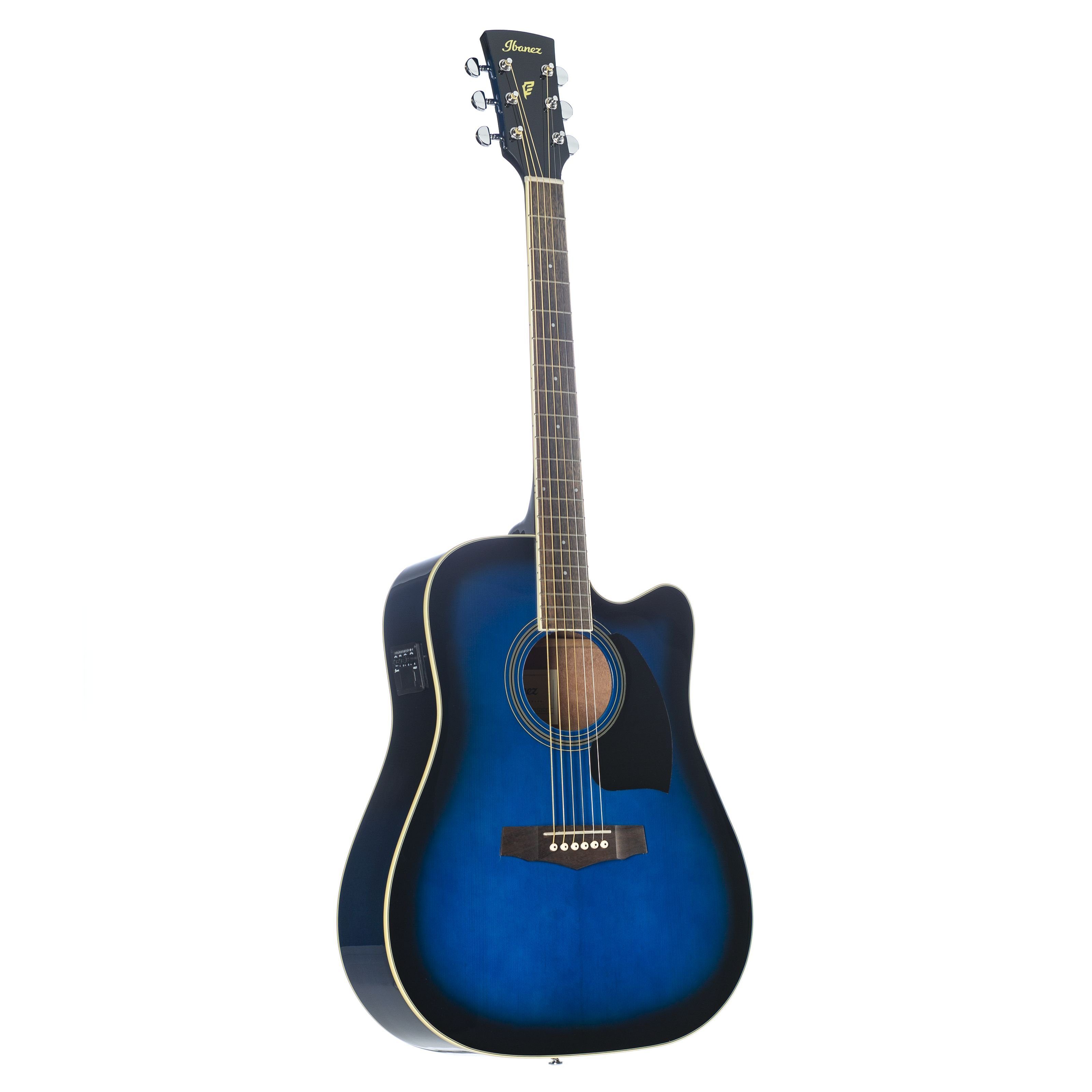 Ibanez Westerngitarre, Performance PF15ECE-TBS Transparent Blue Sunburst, PF15ECE-TBS Transparent Blue Sunburst - Westerngitarre