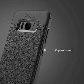 Cadorabo Handyhülle Samsung Galaxy S8 Samsung Galaxy S8, Hülle - Schutzhülle aus TPU Silikon mit edler Kunstleder-Applikation